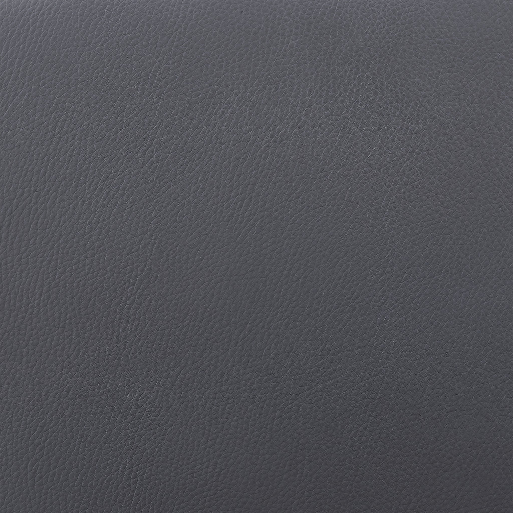 31" Gray And Black Faux Leather And Solid Wood Swivel Low Back Bar Height Bar Chair With Footrest
