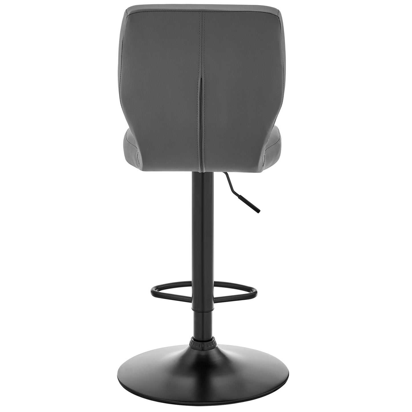 Gray Faux Leather Textured Adjustable Bar Stool