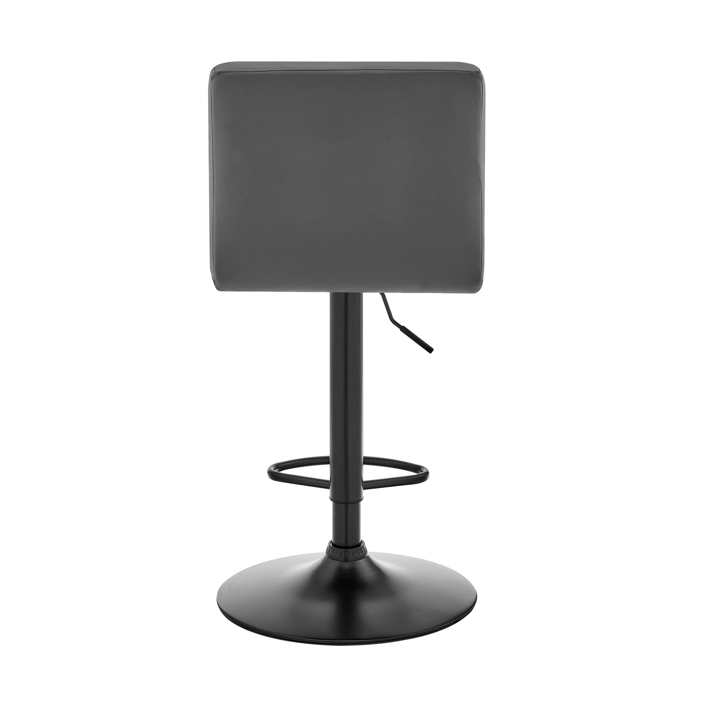 Gray Faux Leather Swivel Adjustable Bar Stool