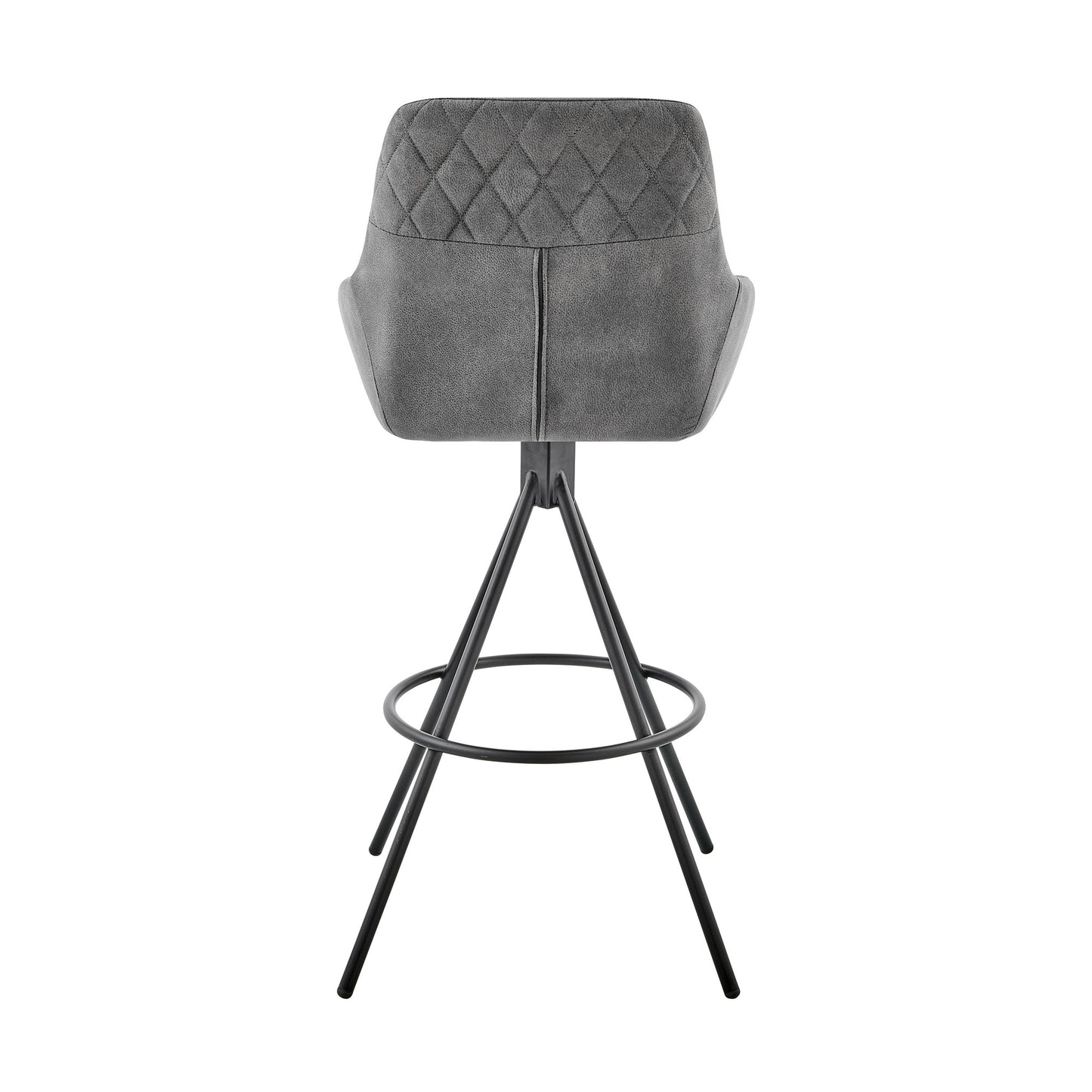 41" Charcoal Microfiber and Black Iron Bar Height Chair