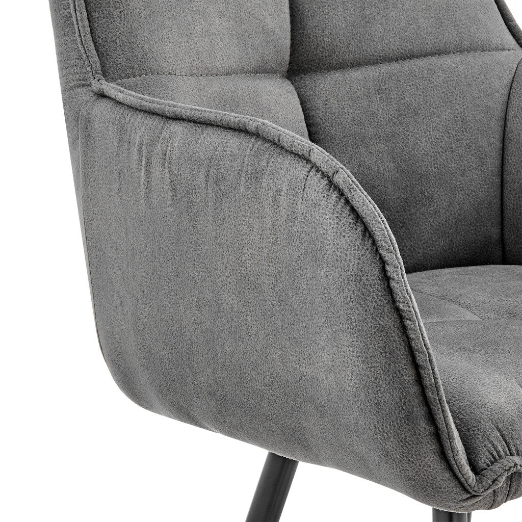 42" Charcoal Gray Microfiber Iron Bar Height Chair