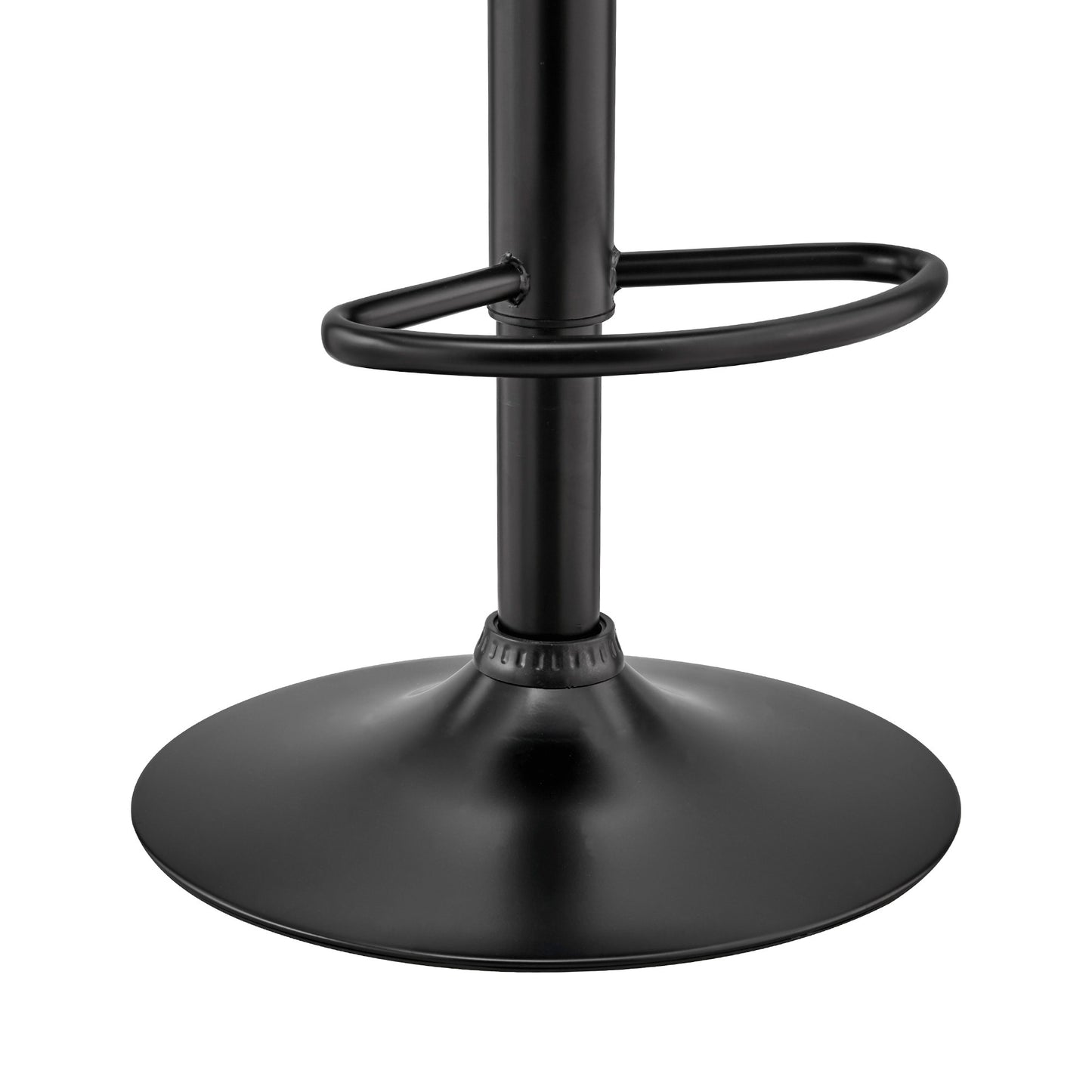 43" Gray And Black Iron Swivel Low Back Adjustable Height Bar Chair With Footrest