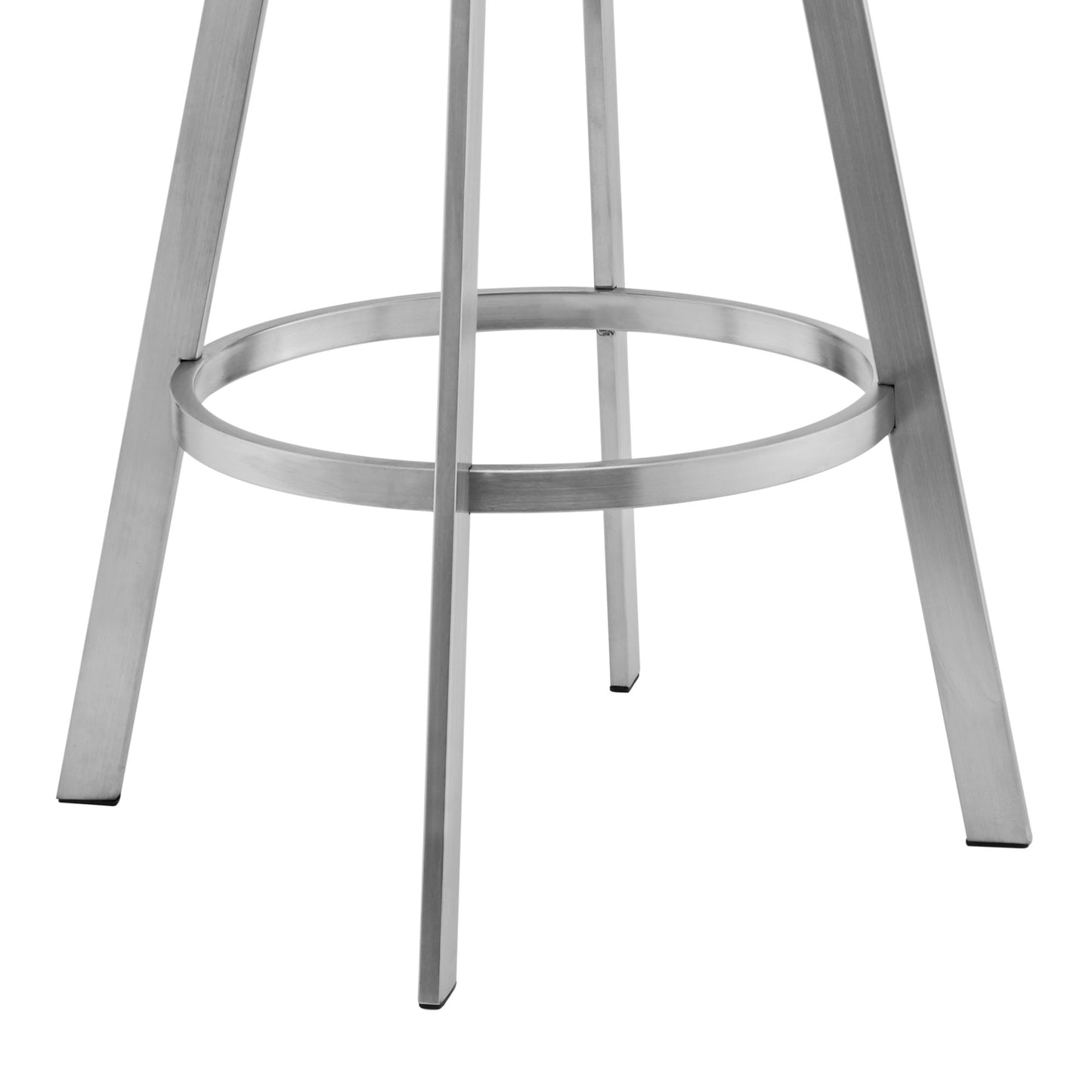 38" Gray Faux Leather And Iron Swivel Low Back Bar Height Chair