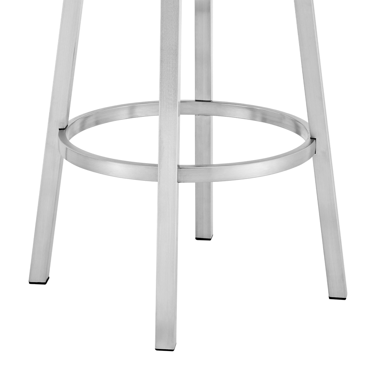 36" Red And Silver Faux Leather And Iron Swivel Low Back Counter Height Bar Chair With Footrest