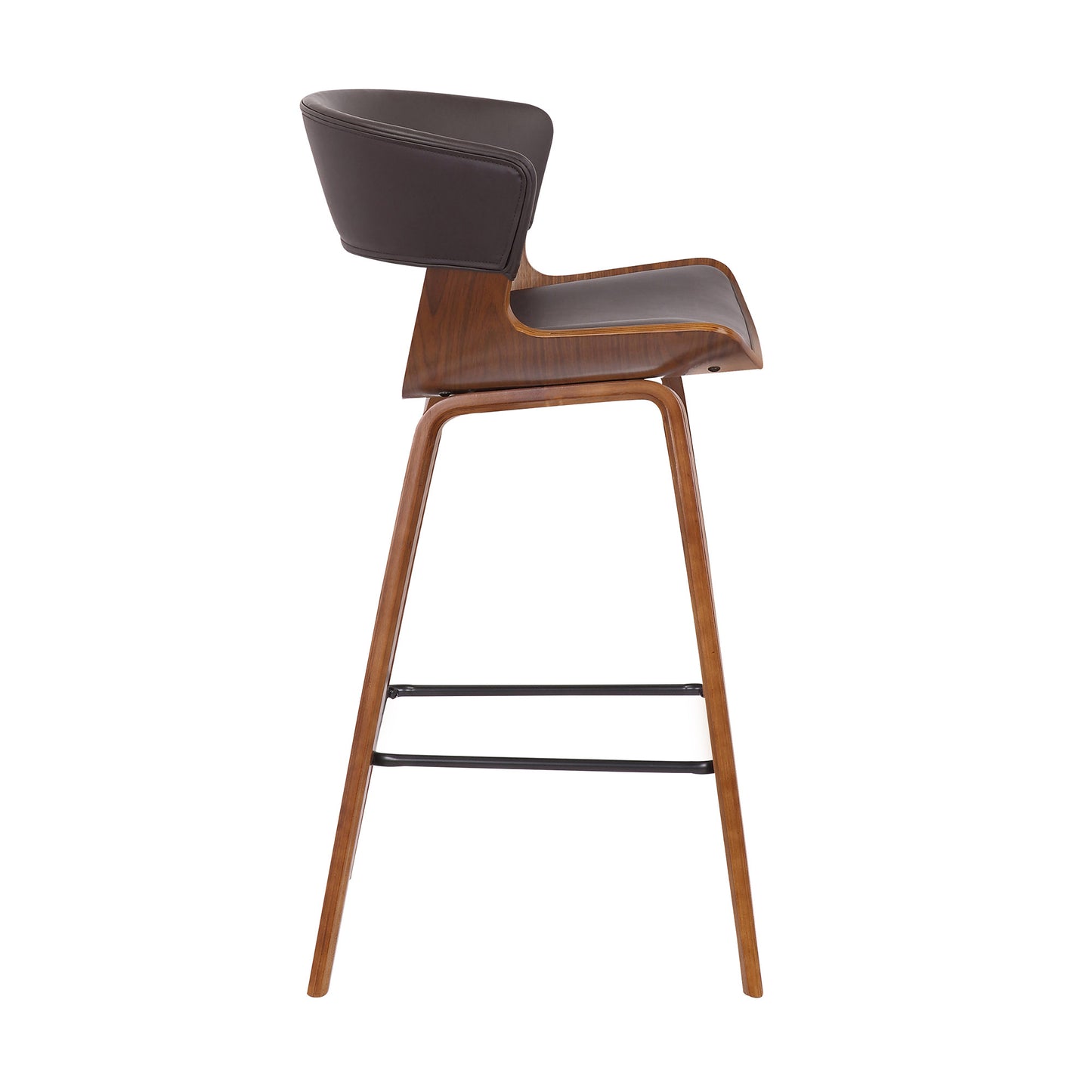 36" Brown Iron Low back Counter Height Bar Chair With Footrest