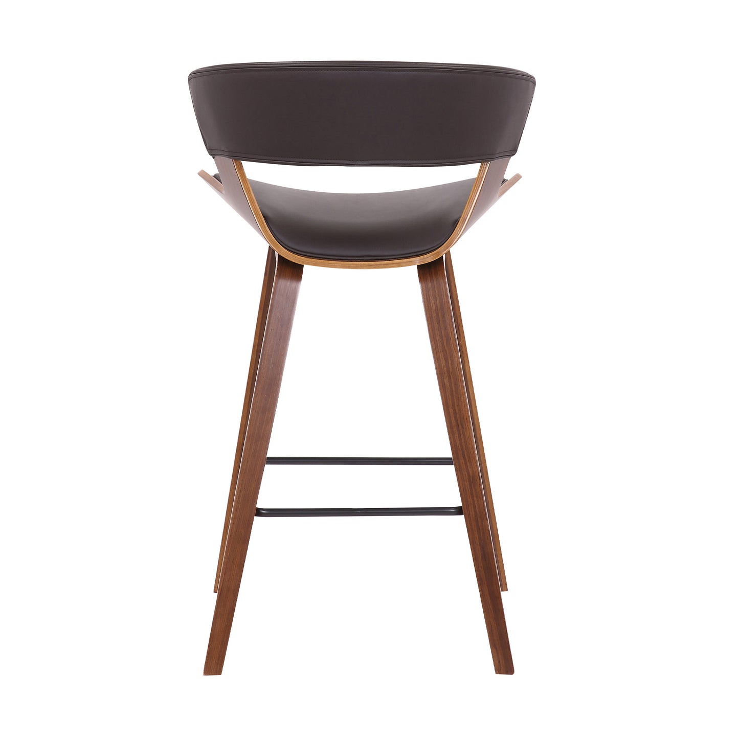 36" Brown Iron Low back Counter Height Bar Chair With Footrest