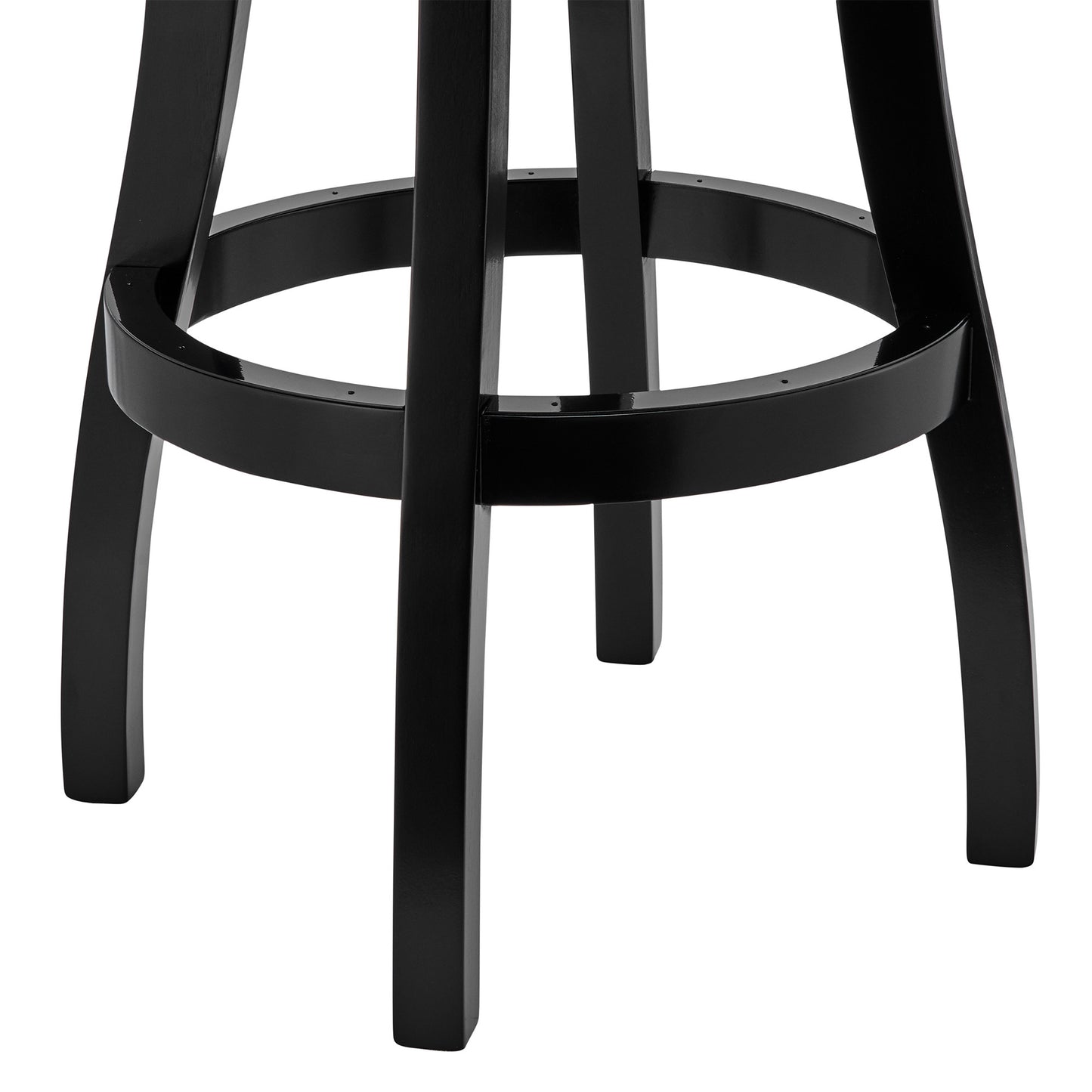 45" Gray Faux Leather And Iron Swivel Bar Height Chair