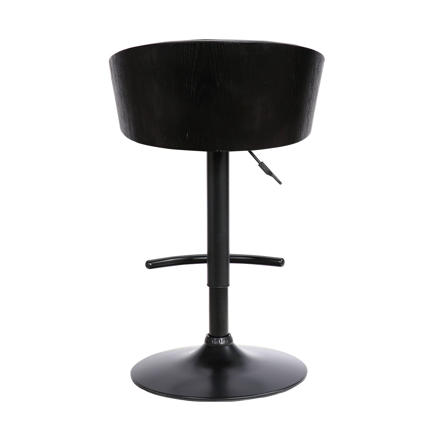 40" Black Faux Leather And Iron Swivel Low Back Adjustable Height Bar Chair With Footrest