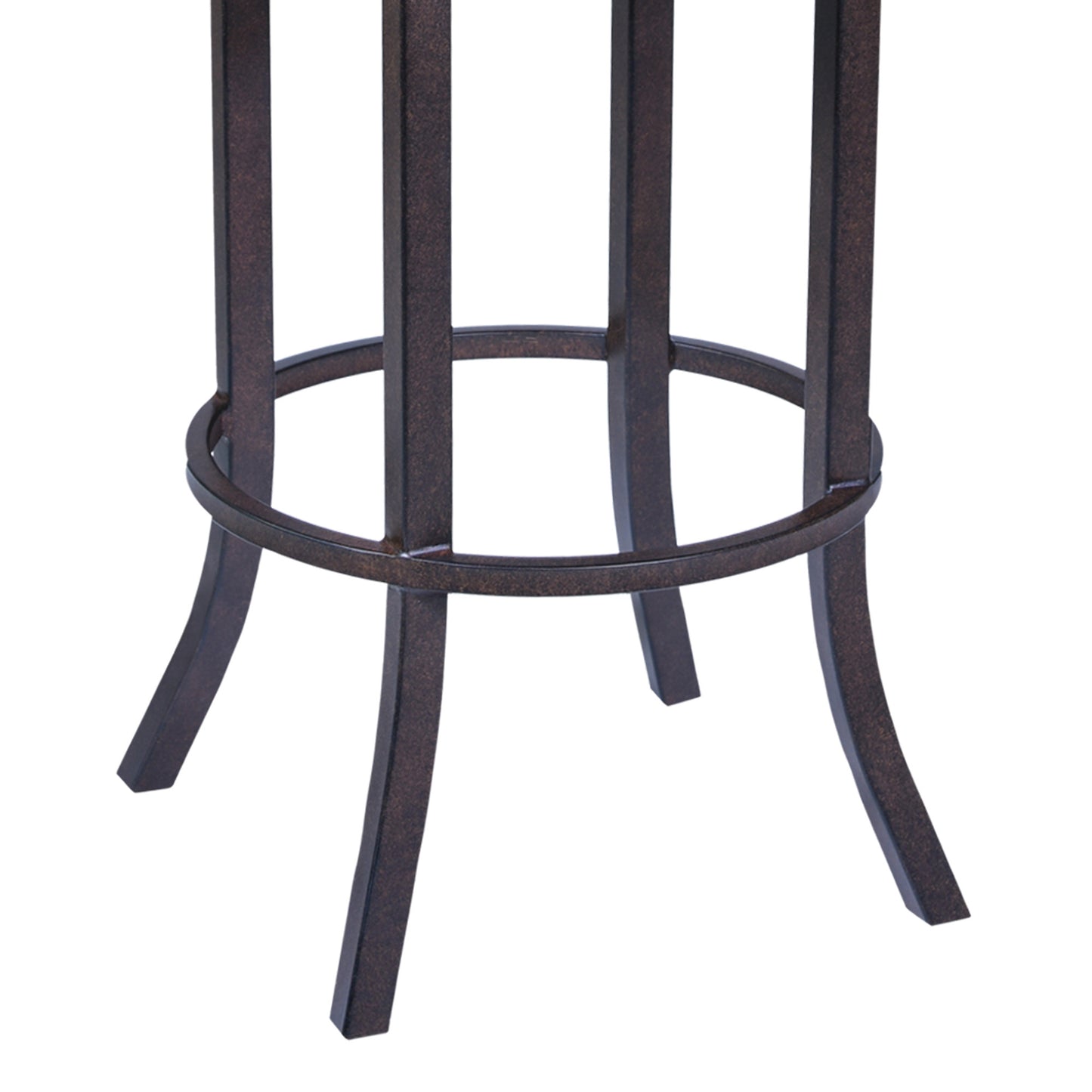 41" Brown Faux Leather And Iron Counter Height Bar Chair