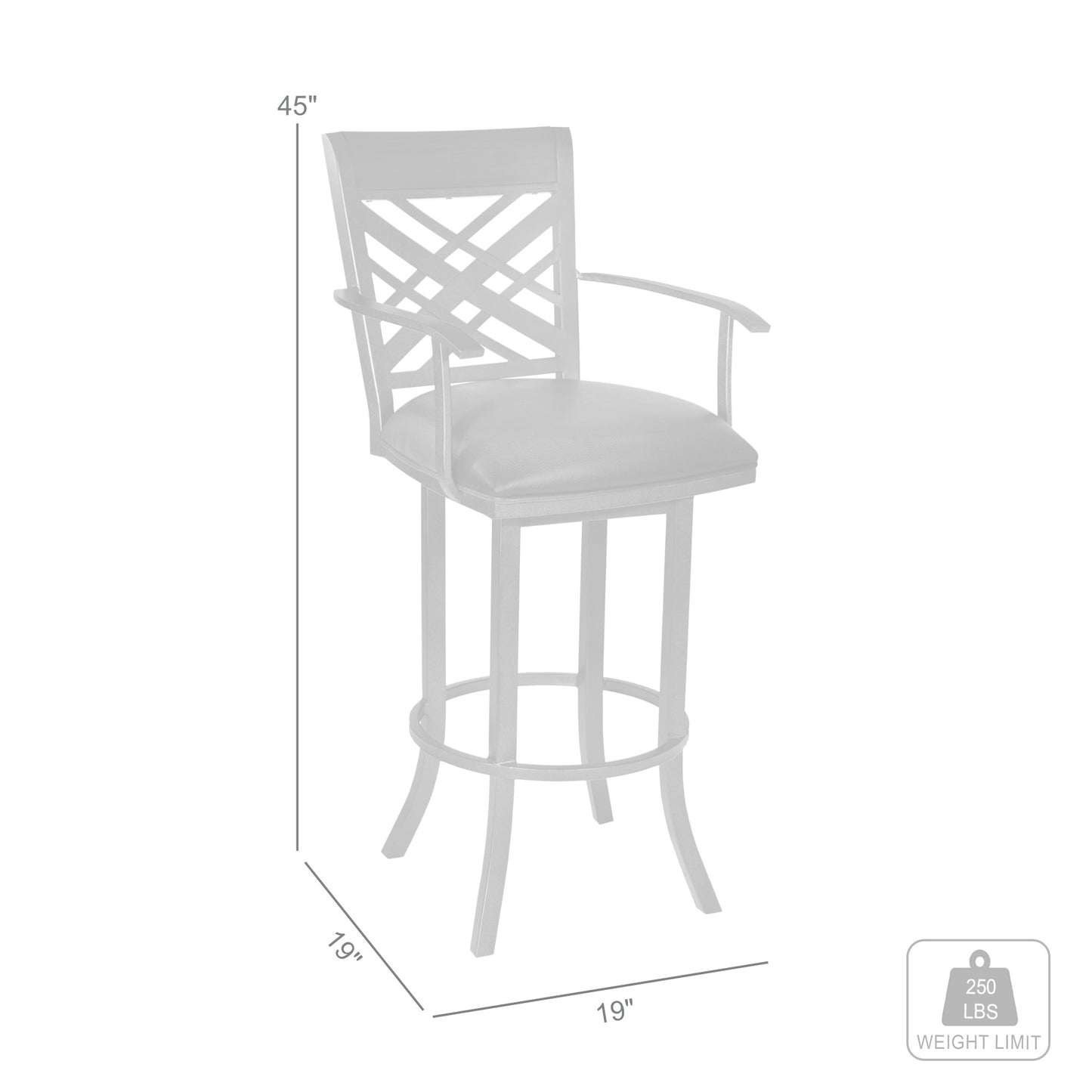 45" Brown Faux Leather And Iron Bar Height Chair