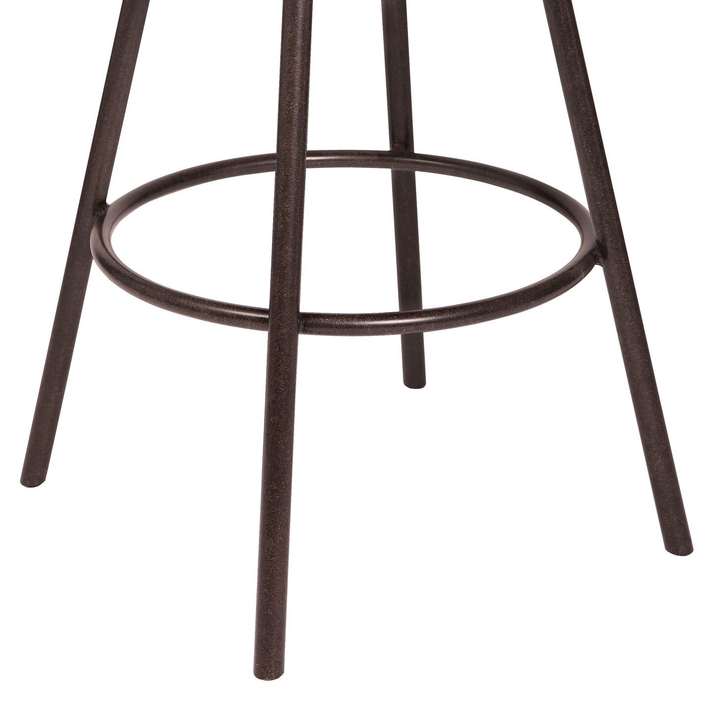 26" Stylish Brown Faux Leather Brown Metal Lattice Back Swivel Bar Stool