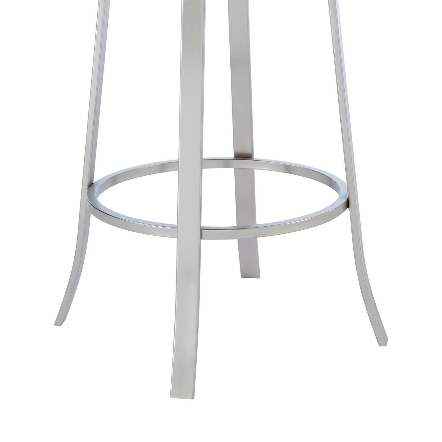 46" Gray Faux Leather And Iron Swivel Bar Height Chair