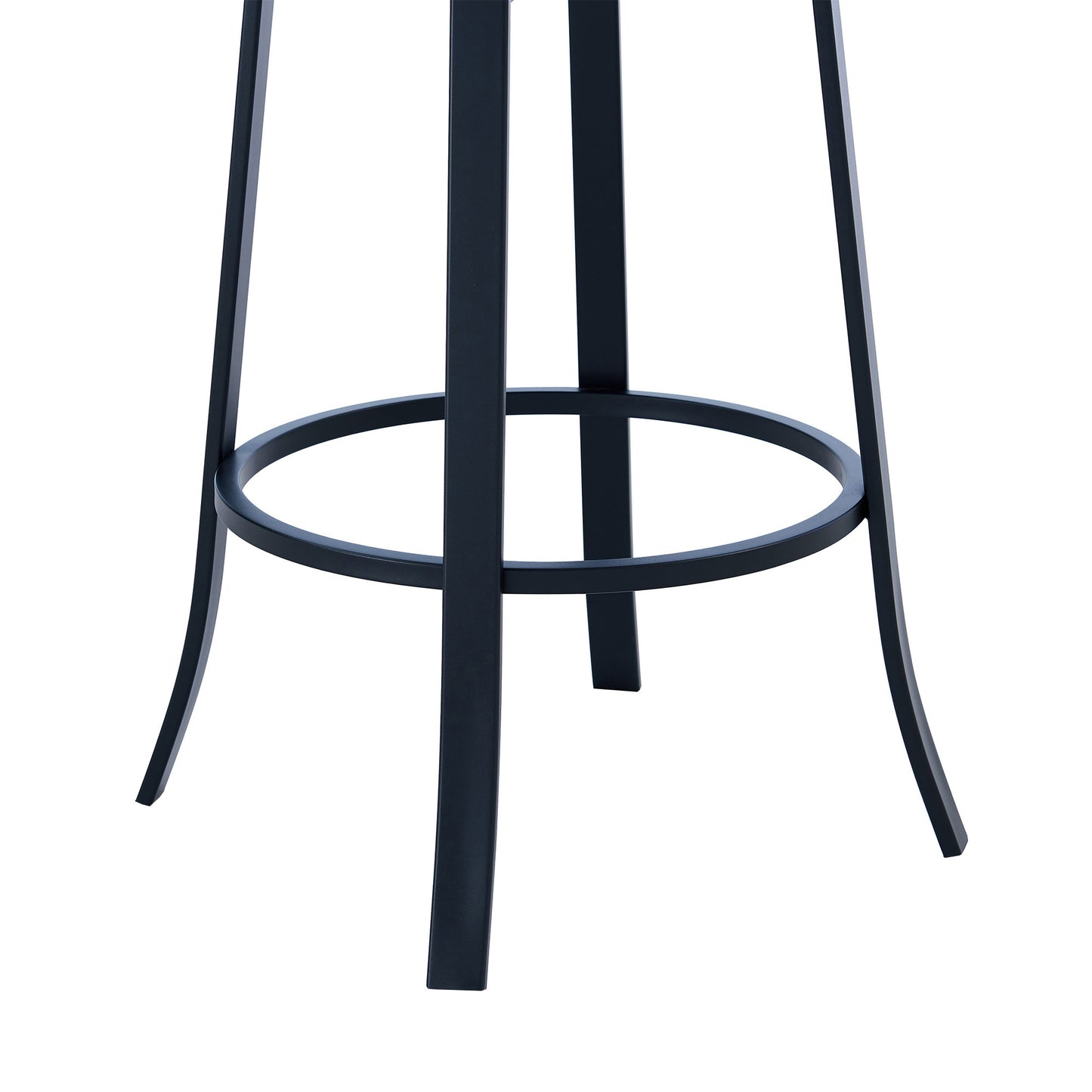 46" Gray Faux Leather And Iron Swivel Bar Height Chair