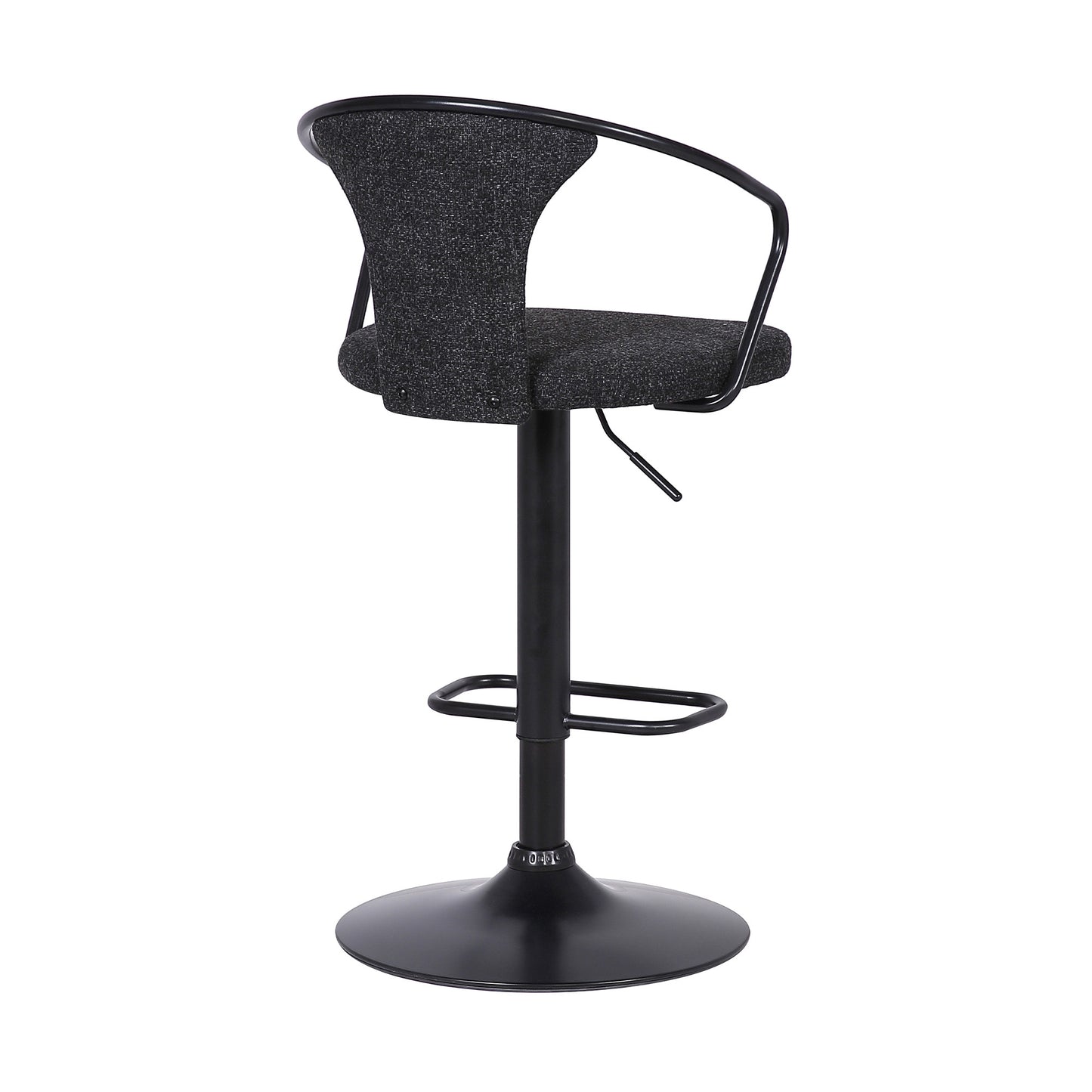 43" Black Faux Leather and Metal Adjustable Height Bar Chair