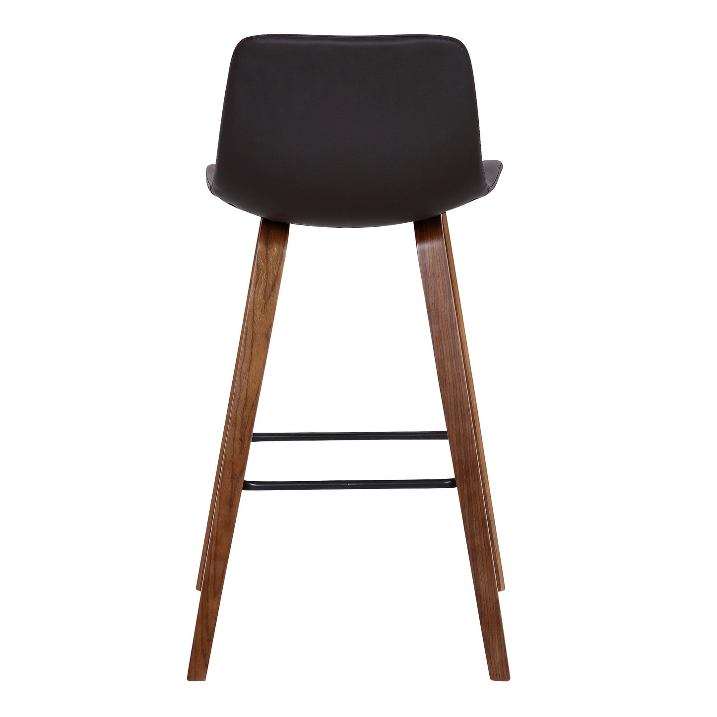 26" Brown Faux Leather And Low Back Counter Height Bar Chair