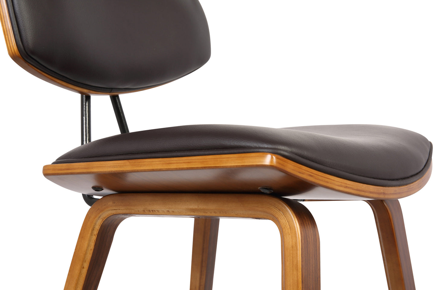 36" Brown Solid Wood Low Back Counter Height Bar Chair With Footrest