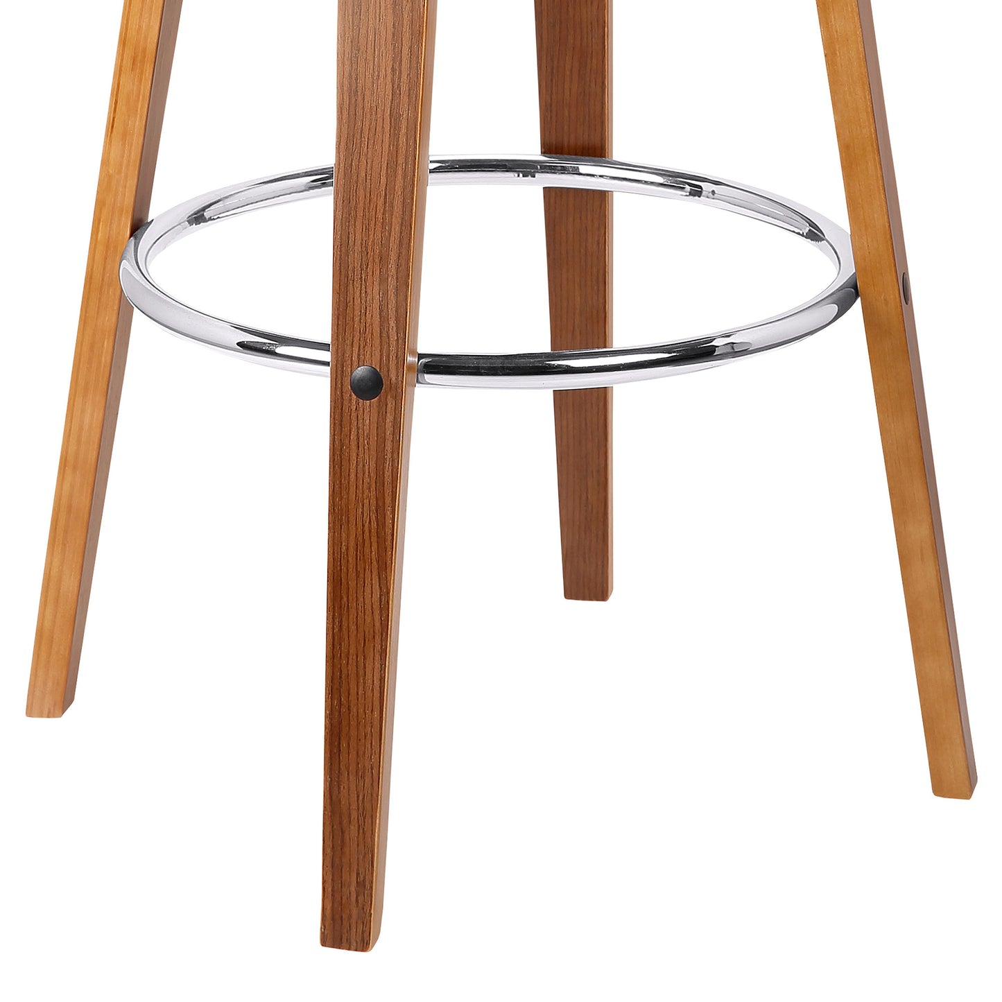 39" Gray And Brown Iron Swivel Low Back Bar Height Chair With Footrest
