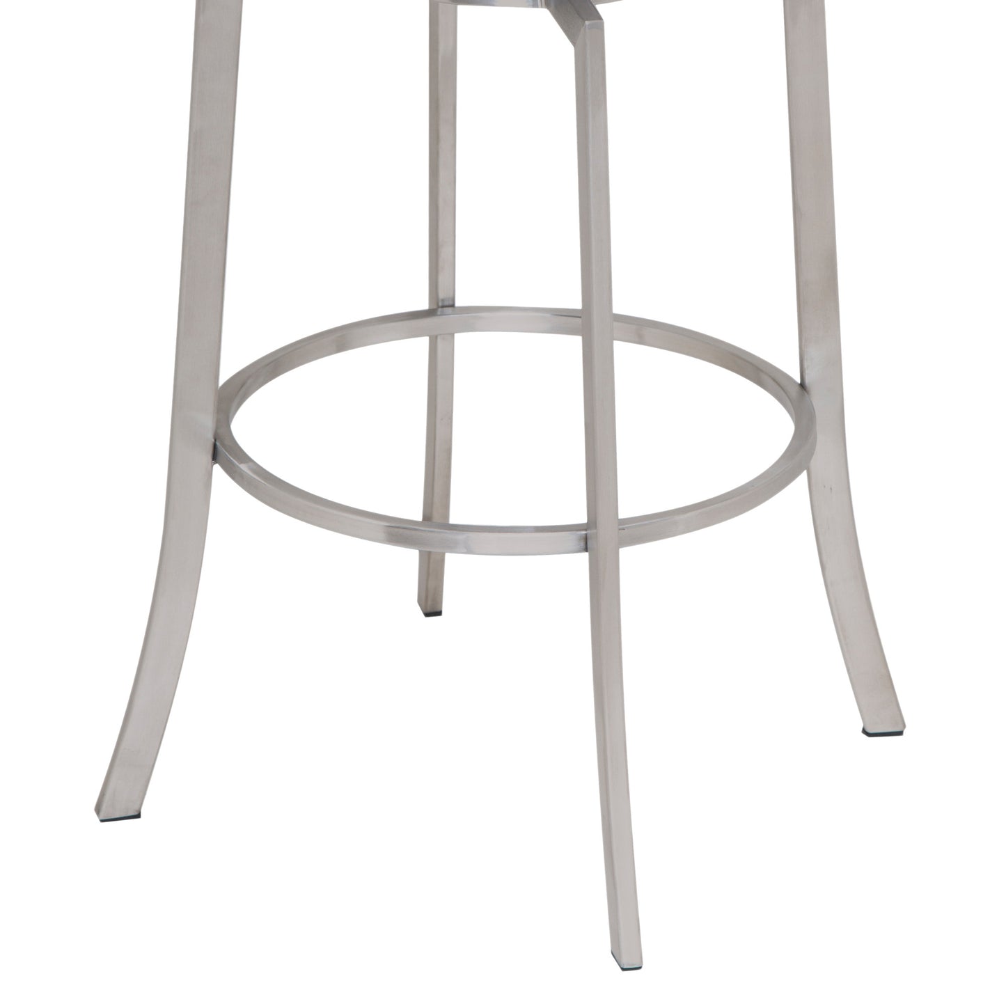 35" Gray Faux Leather And Iron Swivel Low Back Counter Height Bar Chair