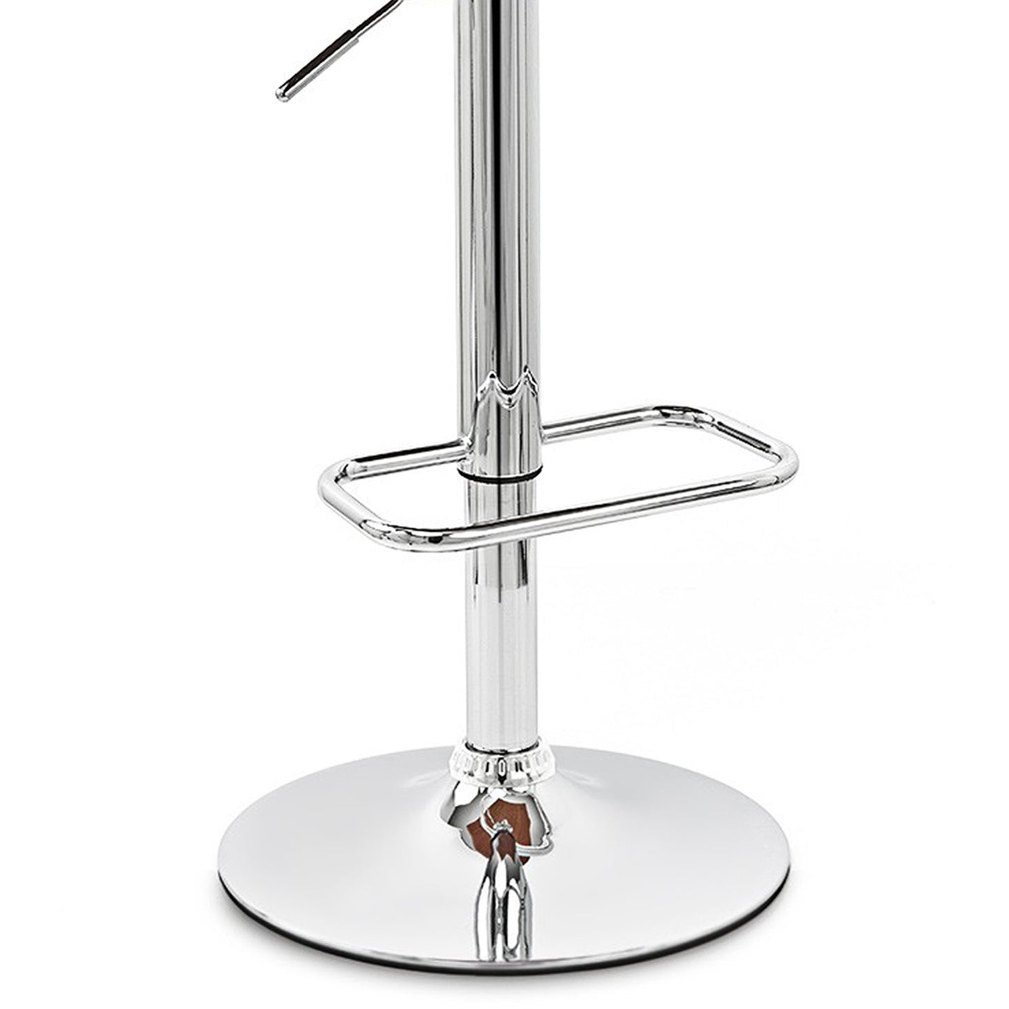 Black Faux Leather Walnut and Chrome Adjustable Swivel Bar Stool
