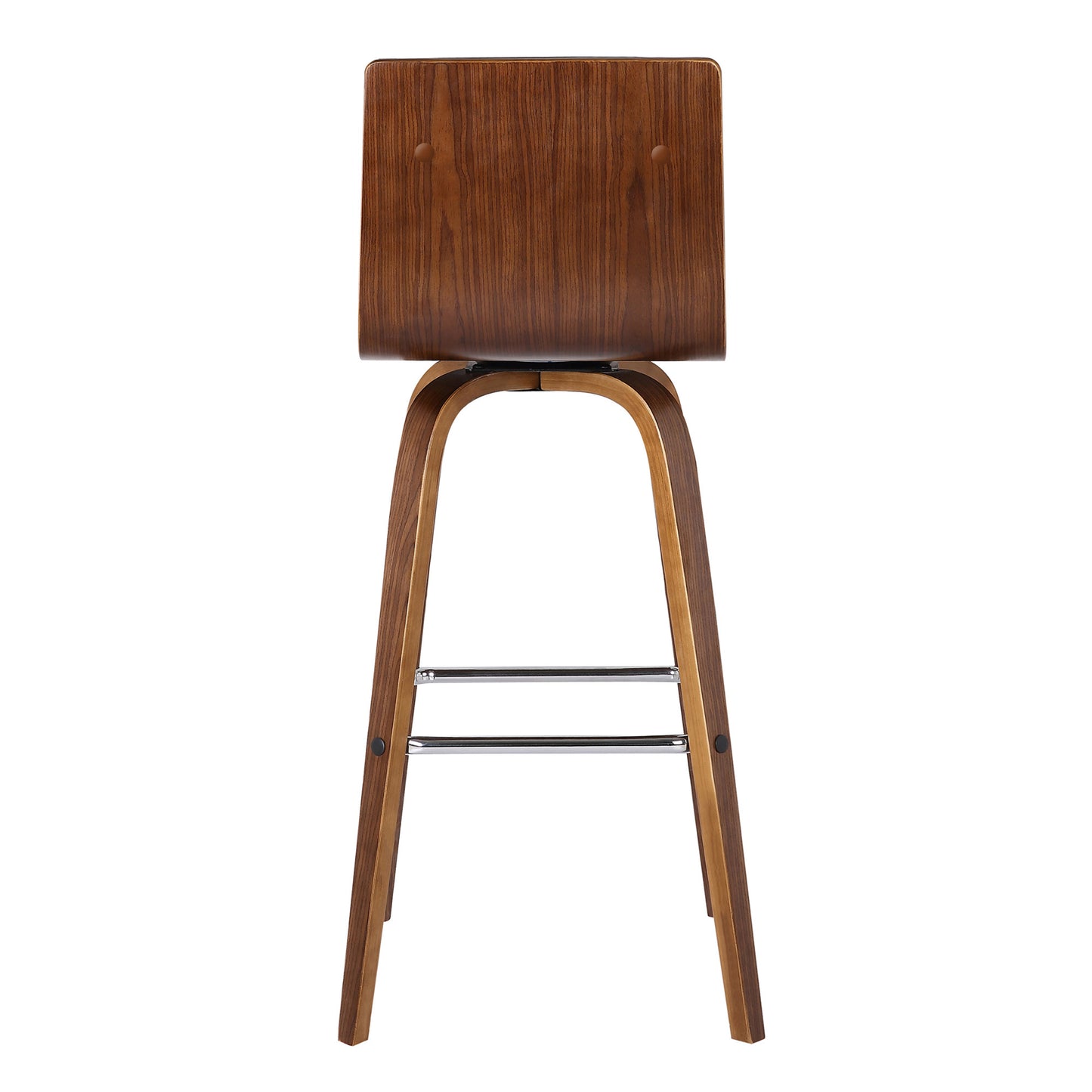 35" Brown Solid Wood Swivel Low Back Counter Height Bar Chair With Footrest