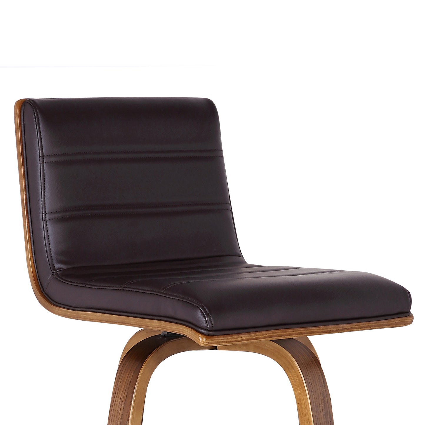 35" Brown Solid Wood Swivel Low Back Counter Height Bar Chair With Footrest