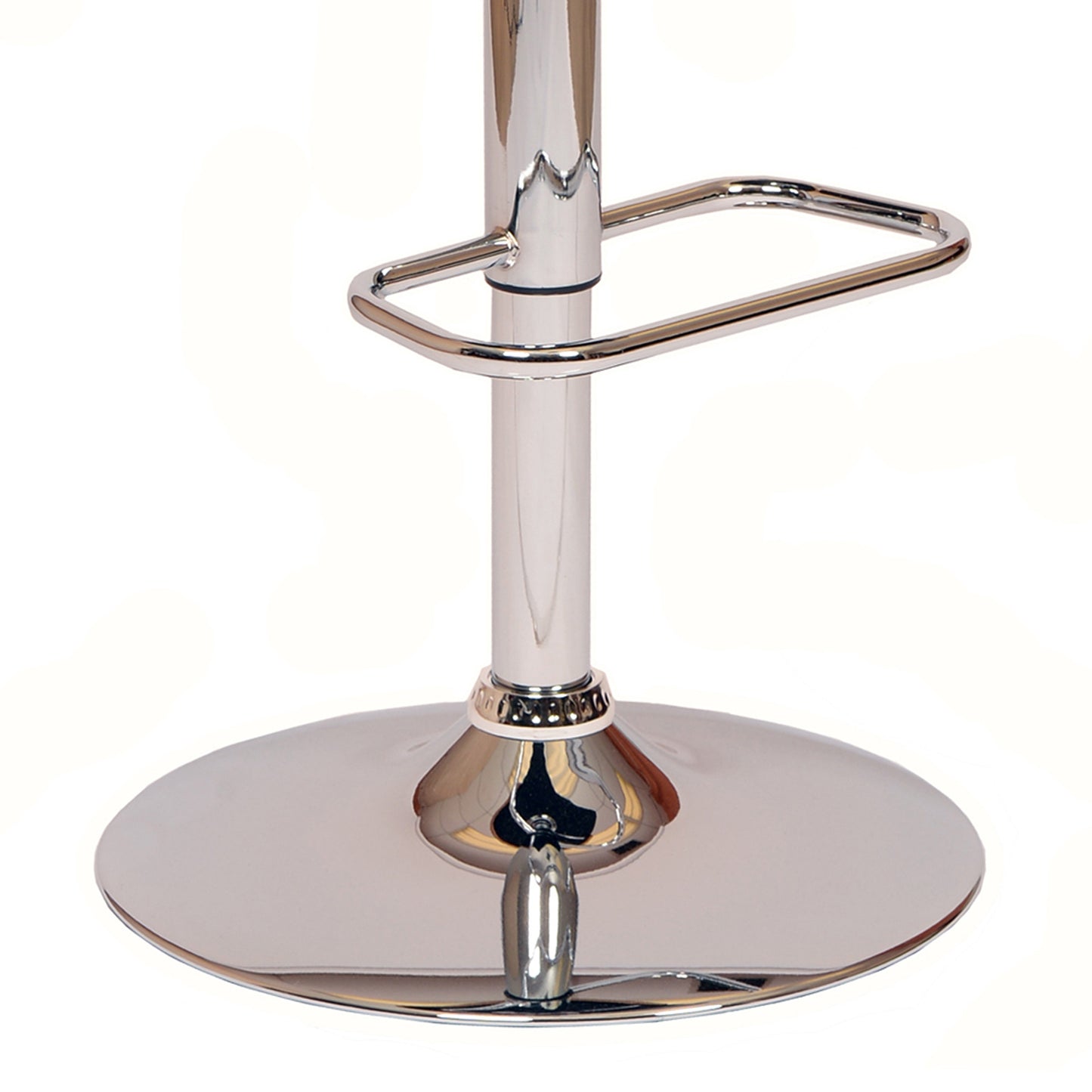 Black Faux Leather Walnut and Chrome Adjustable Swivel Bar Stool