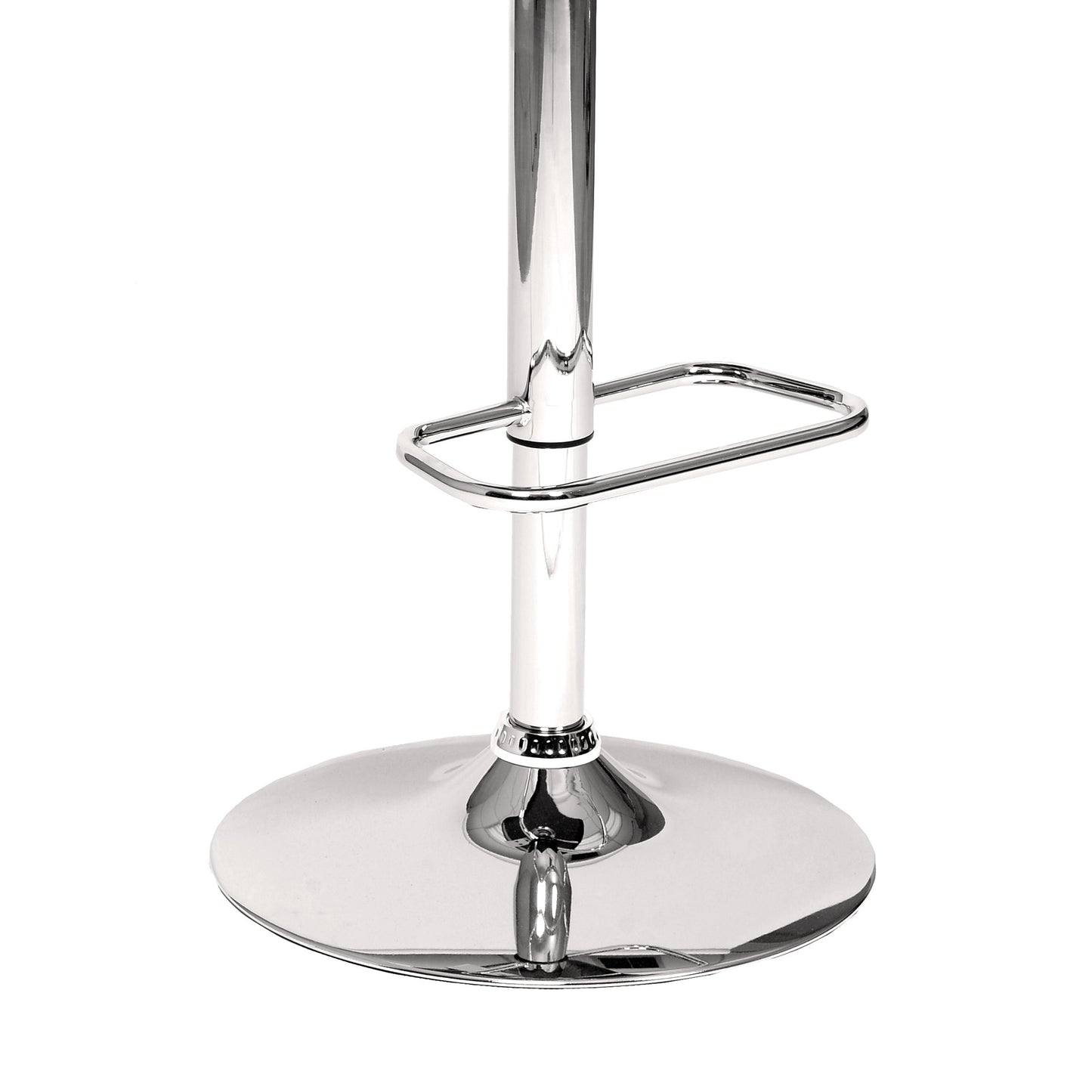 Cream Upholstered Chrome Base Adjustable Bar Stool