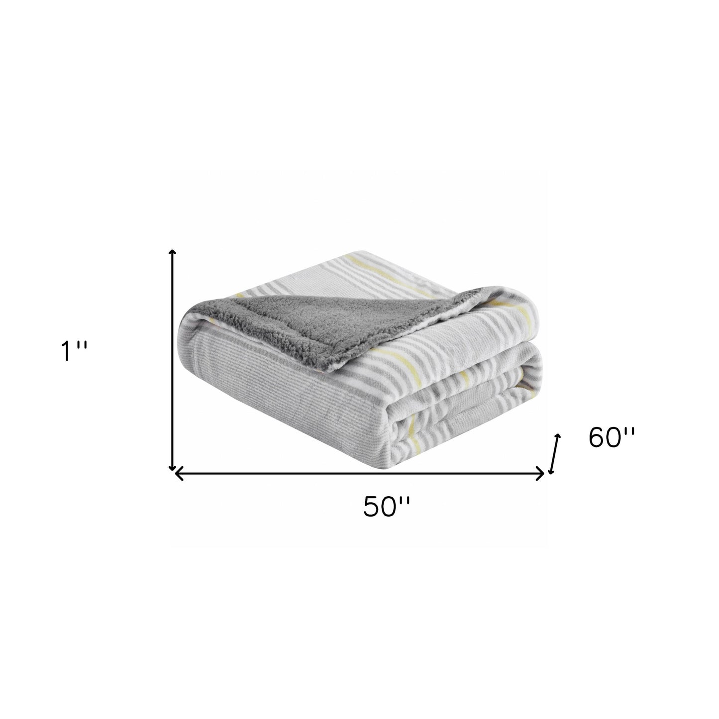 Light Grey Reversible Velvet and Sherpa Throw Blanket