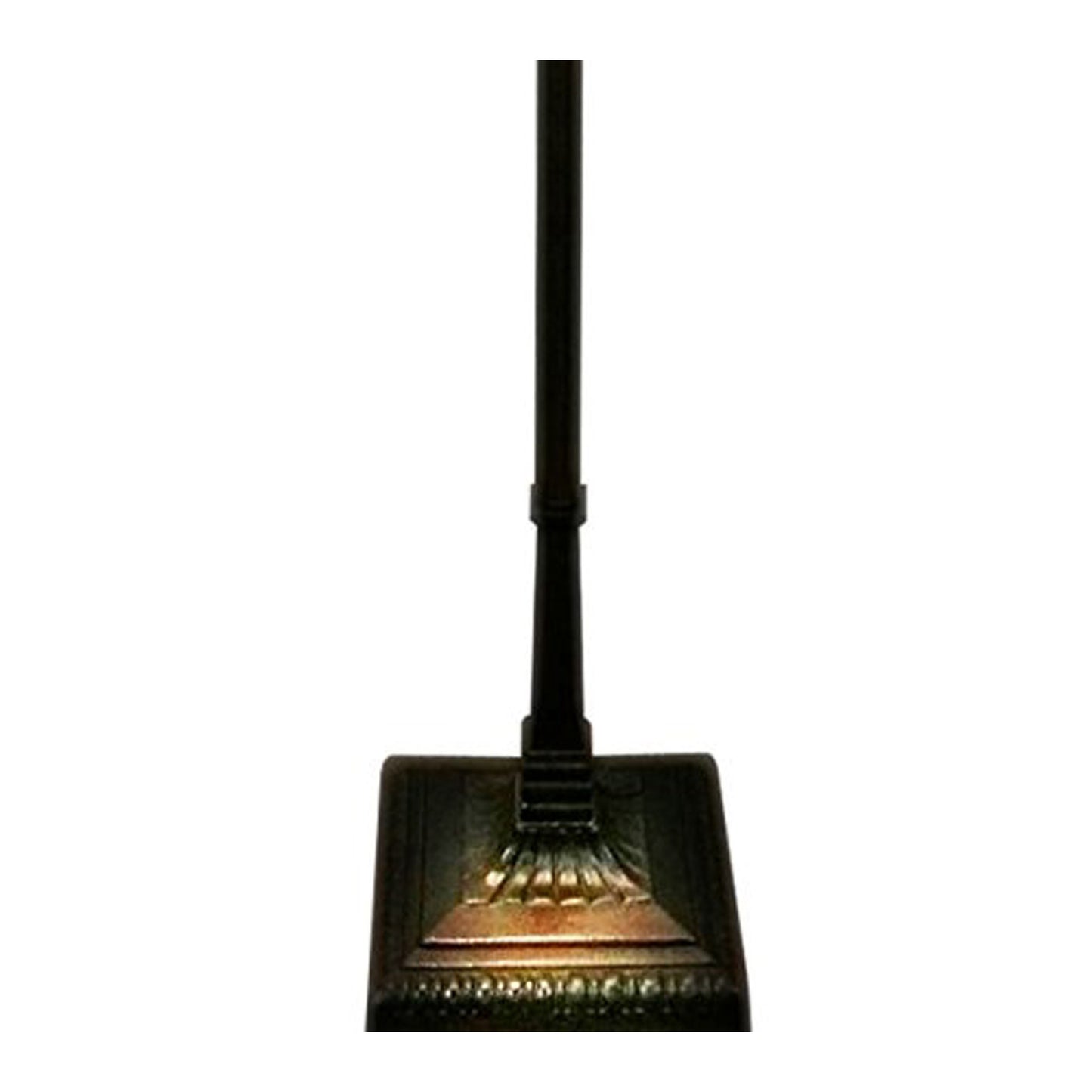 62" Brown Two Light Traditional Shaped Floor Lamp With Brown And Blue Stained Glass Cone Shade