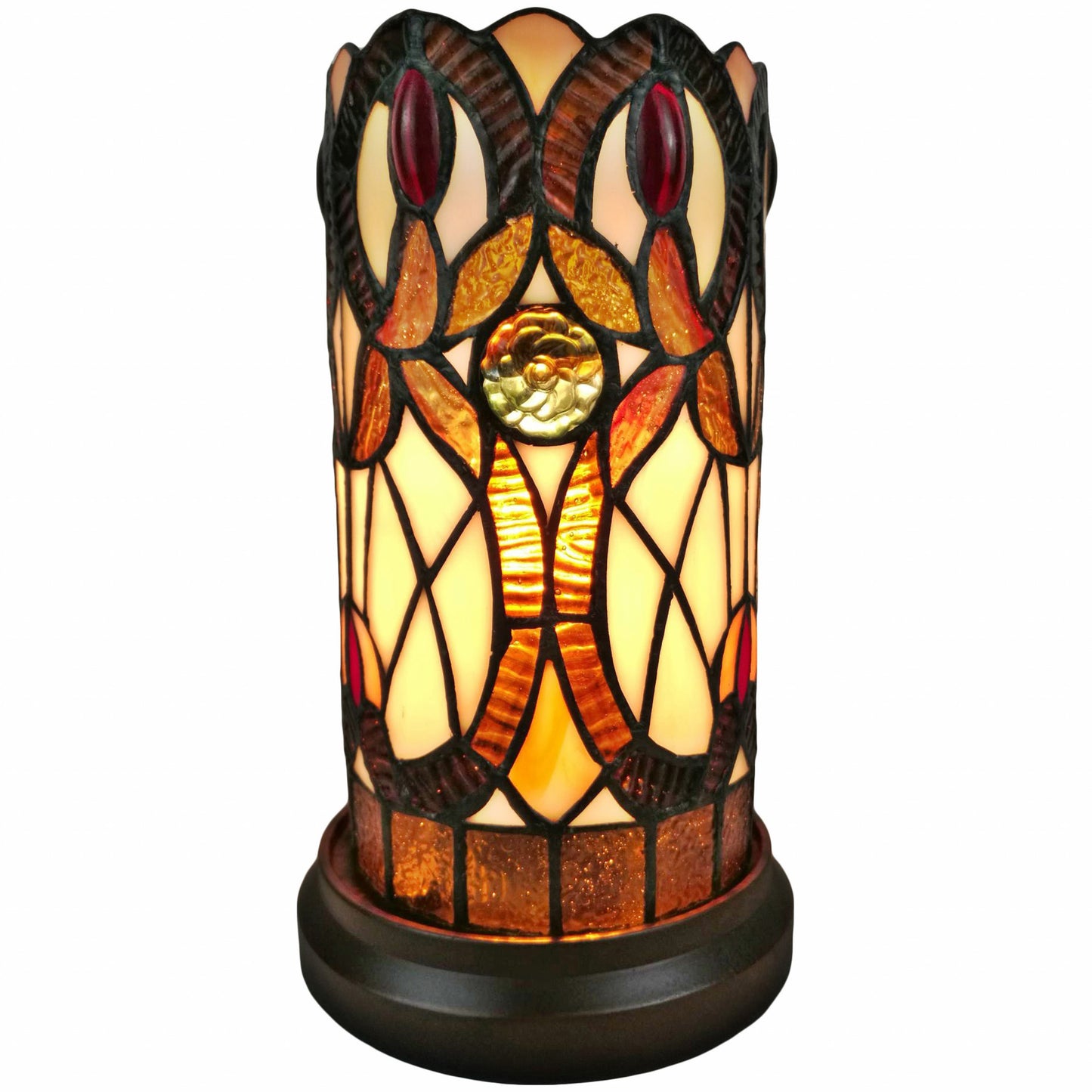 11" Tiffany Style Floral Vintage Accent Table Lamp