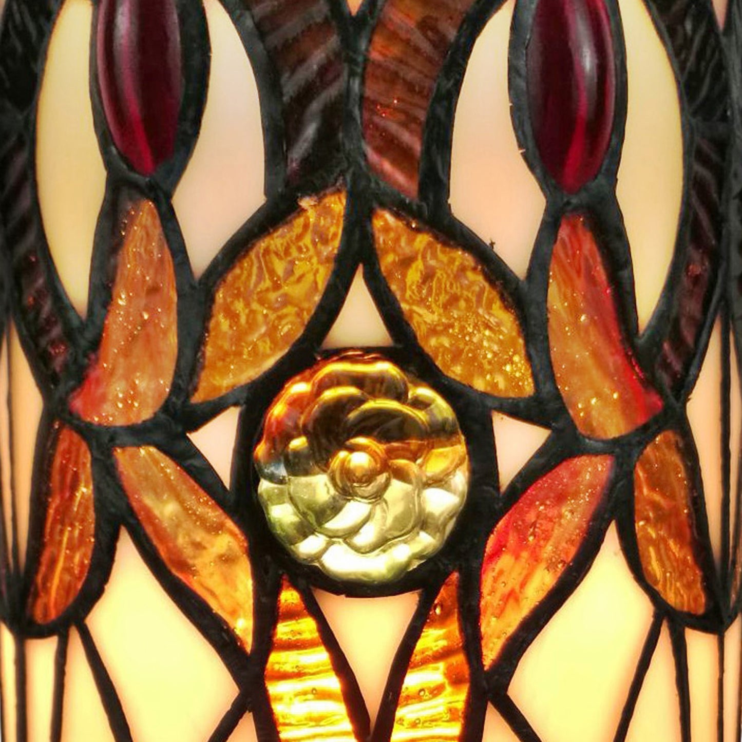 11" Tiffany Style Floral Vintage Accent Table Lamp