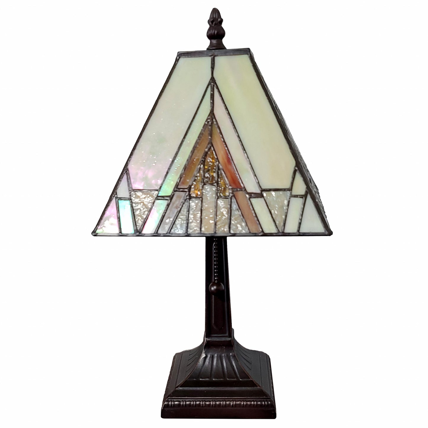 15" Tiffany Yellow and Amber Mission Style Table Lamp