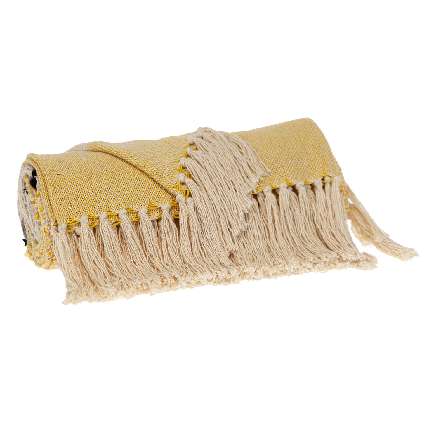 Parkland Collection Transitional Vereigated Yellow Rectangle 50" x 60" Throw