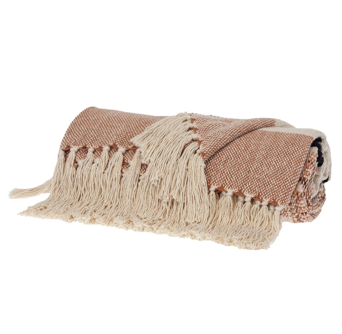 Parkland Collection Transitional Vereigated Brown Rectangle 50" x 60" Throw