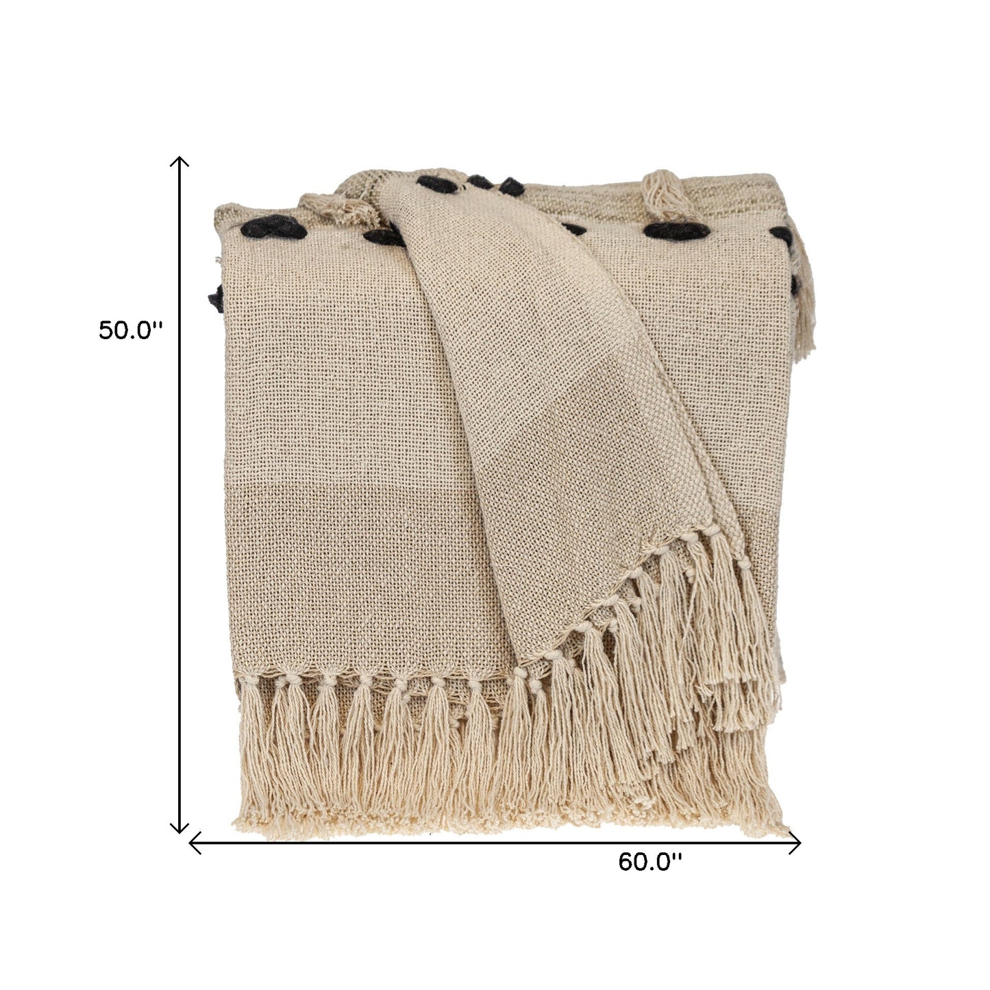Parkland Collection Transitional Herringbone Beige Rectangle 50" x 60" Throw