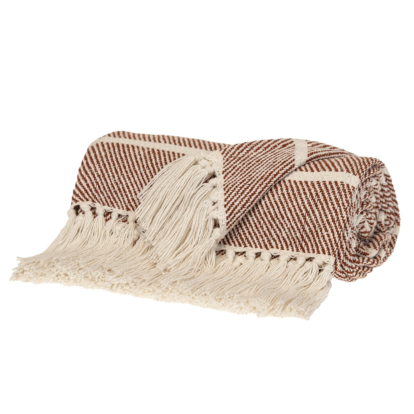 Parkland Collection Transitional Stripe Rust Rectangle 50" x 60" Throw