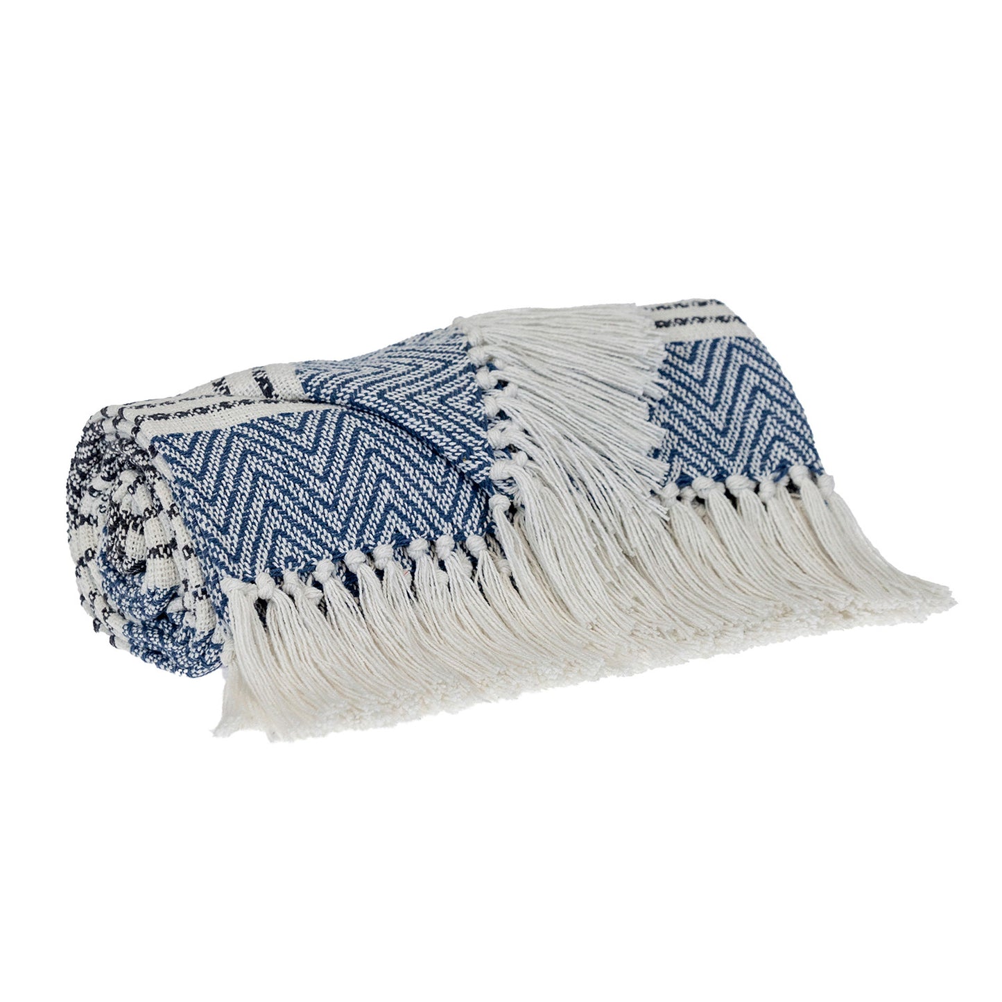 Parkland Collection Transitional Stripes Blue Rectangle 50" x 60" Throw