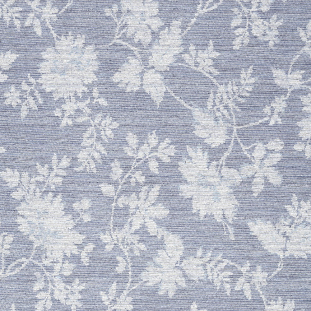 5' X 7' Grey Floral Washable Area Rug