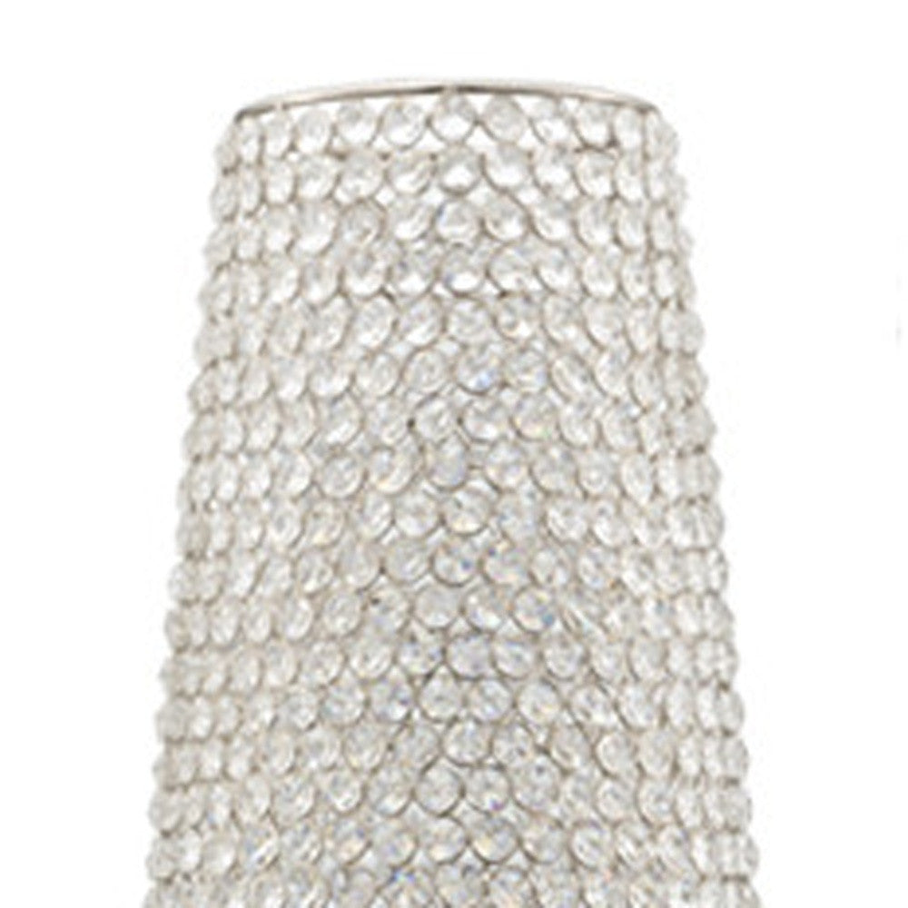 40" Bling Faux Crystal Beads Barrel Floor Vase