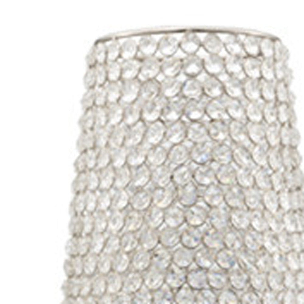 40" Bling Faux Crystal Beads Barrel Floor Vase