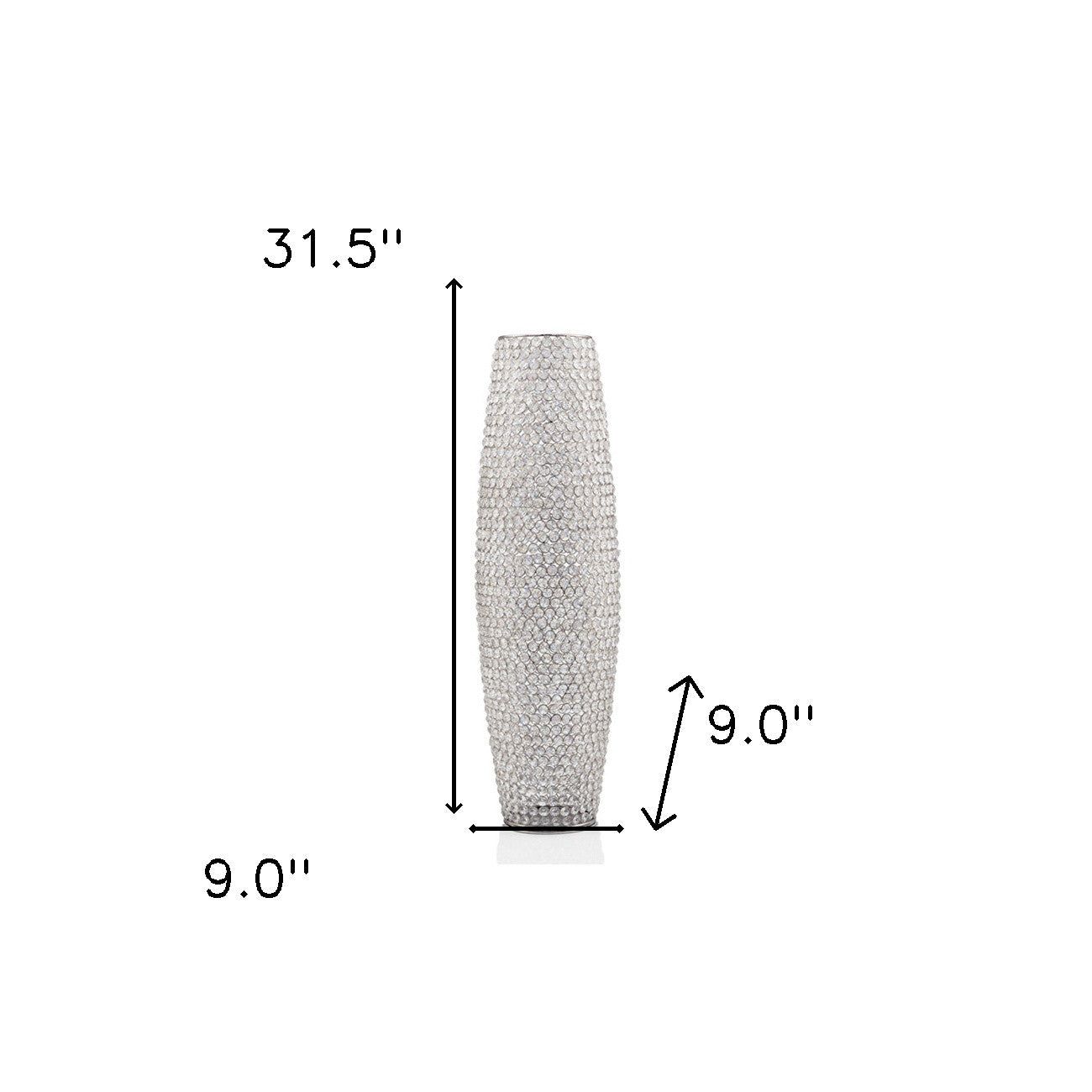 31.5" Bling Faux Crystal Beads Barrel Floor Vase