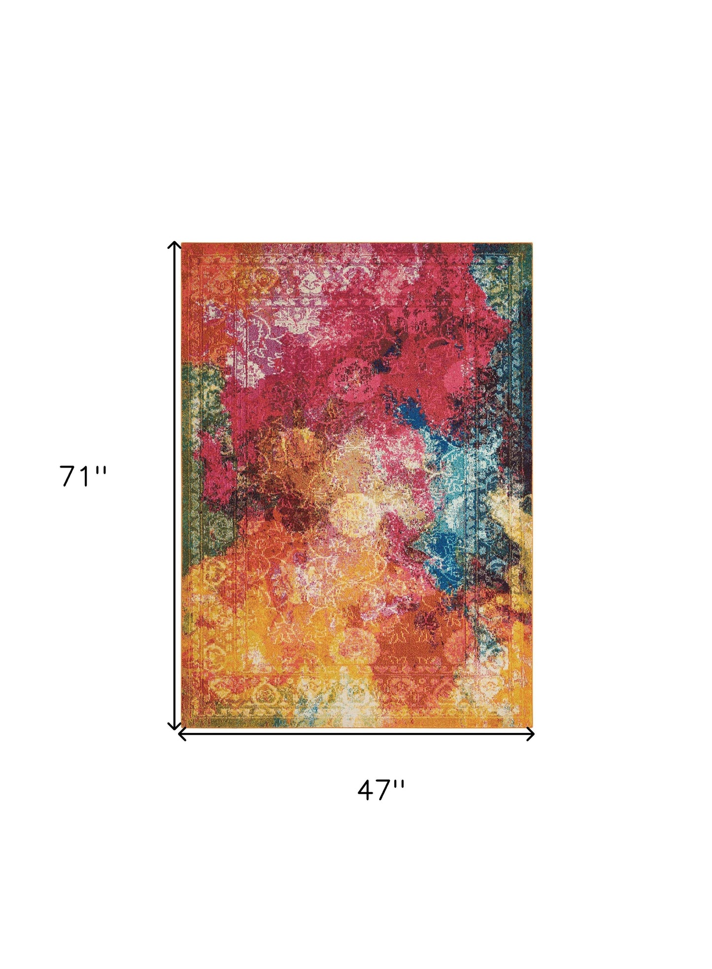 4' X 6' Seaglass Abstract Power Loom Non Skid Area Rug
