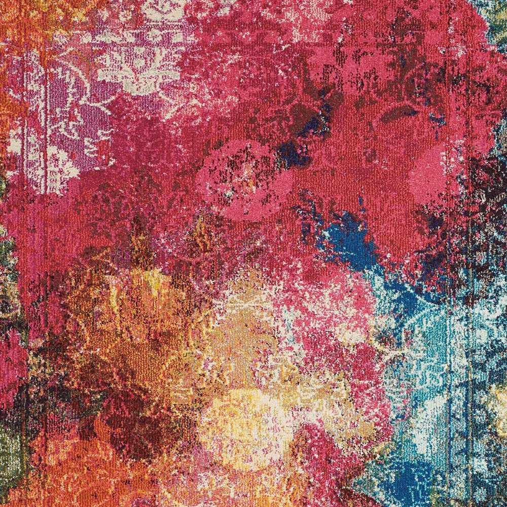 4' X 6' Seaglass Abstract Power Loom Non Skid Area Rug