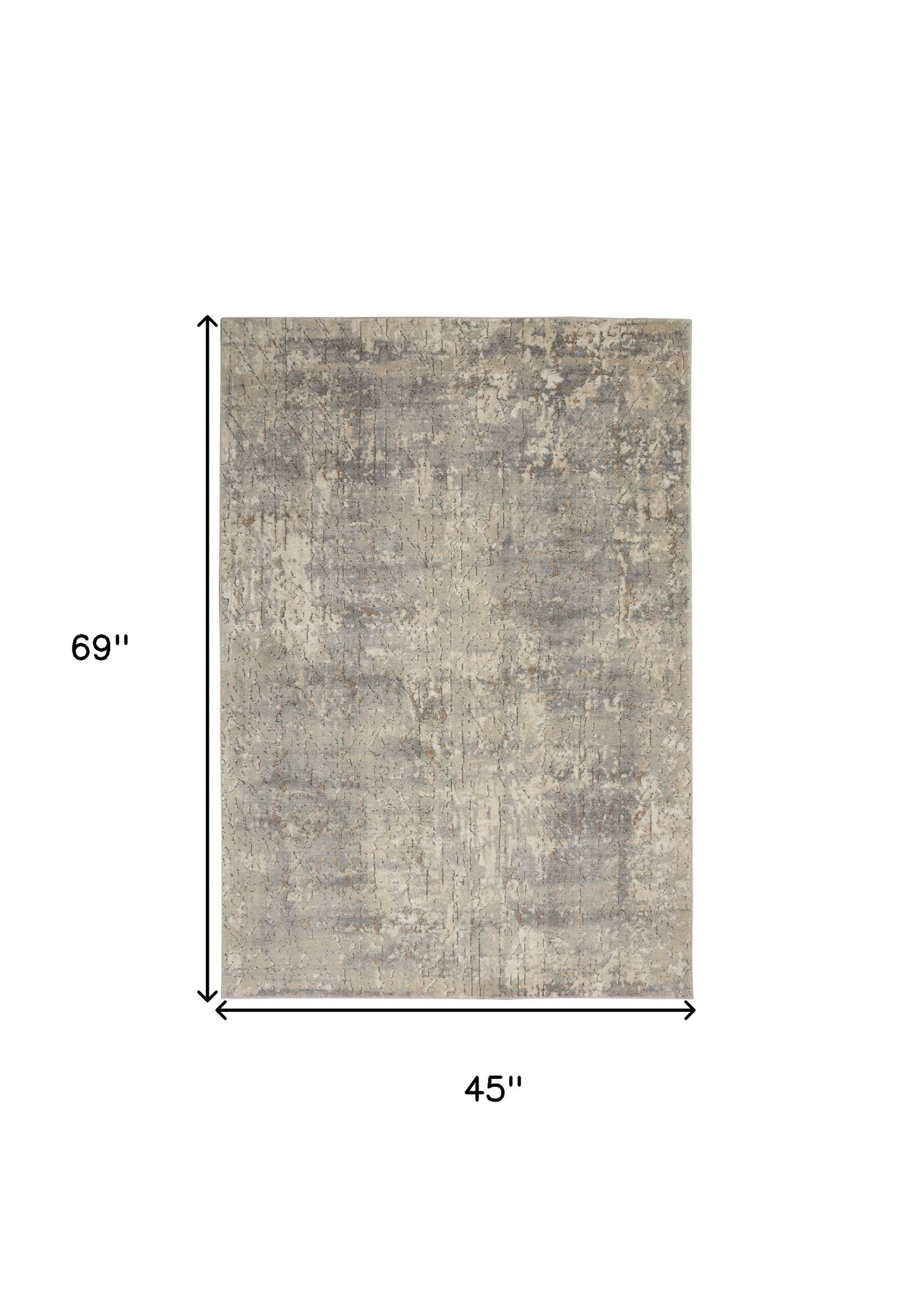 4' X 6' Beige And Grey Abstract Power Loom Non Skid Area Rug