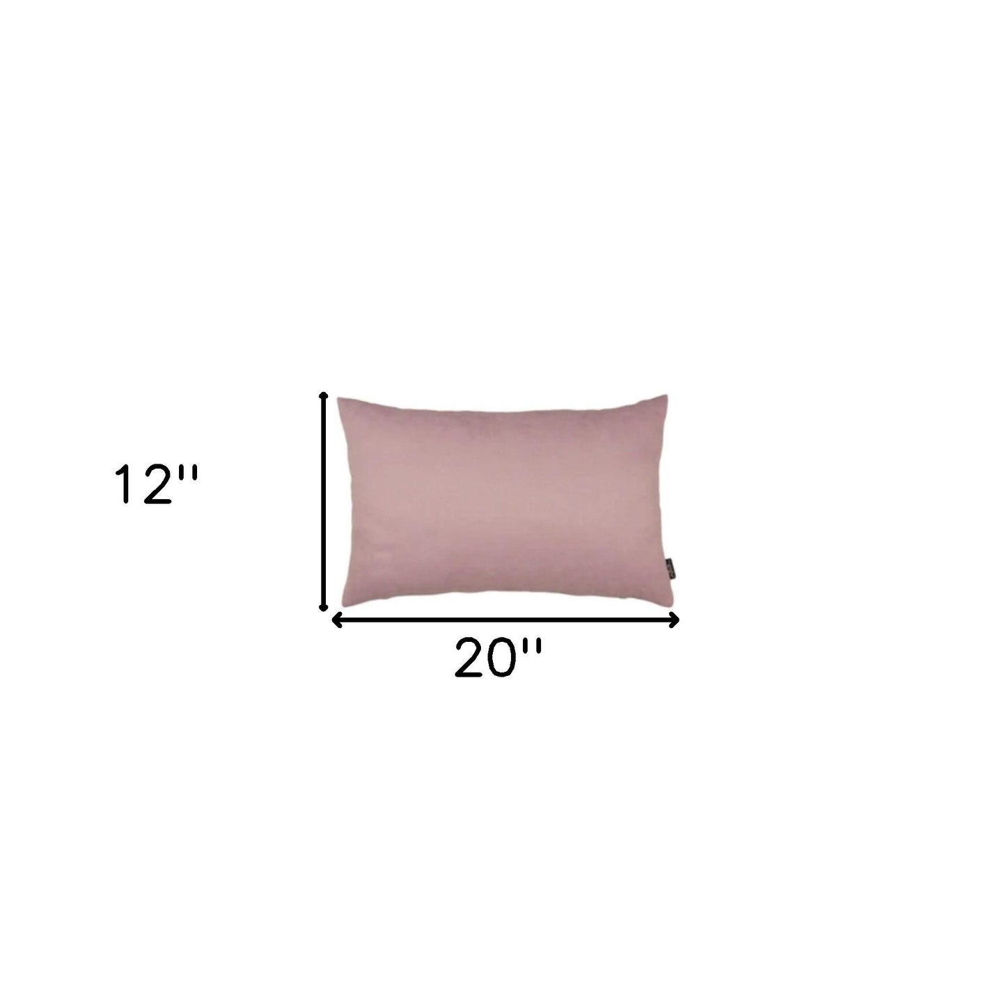 Set Of Two 12" X 20" Light Pink Zippered Polyester Lumbar Pillow Cover