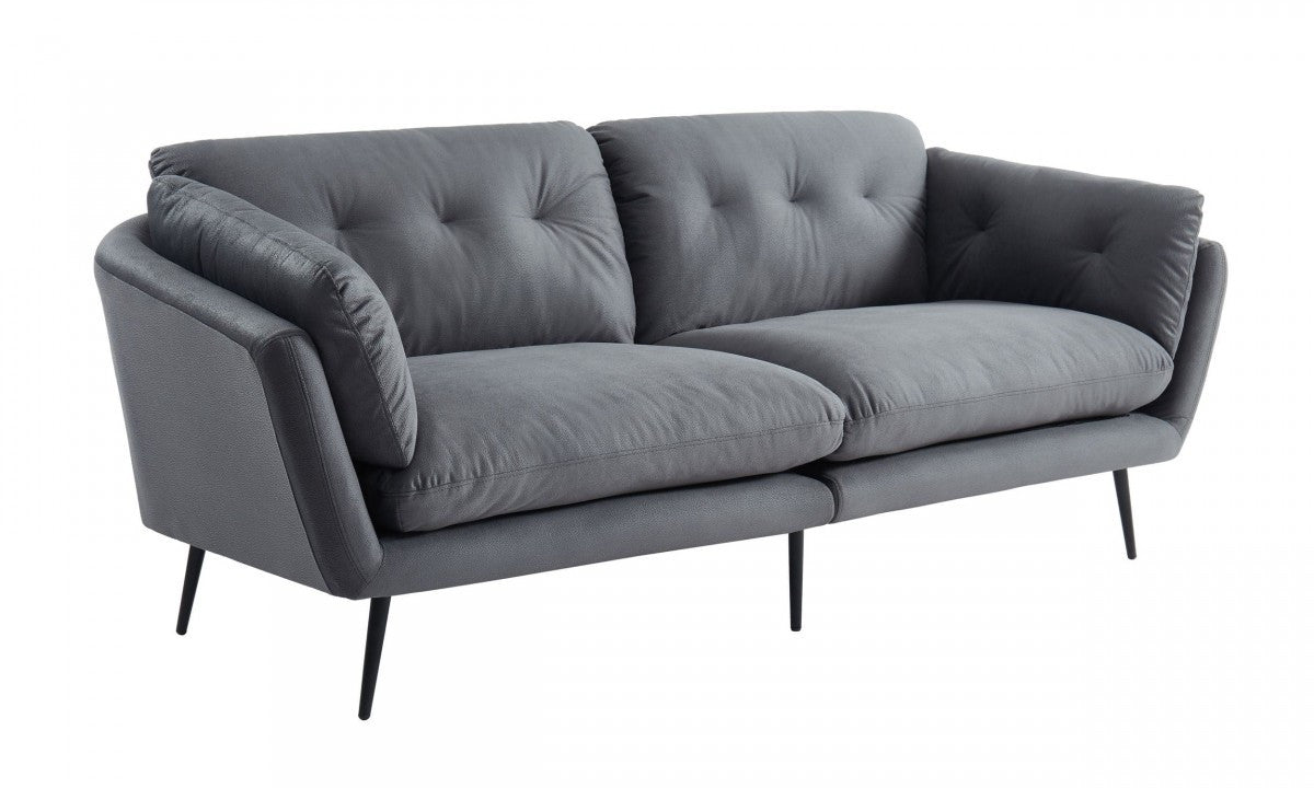 84" Grey And Black Sofa