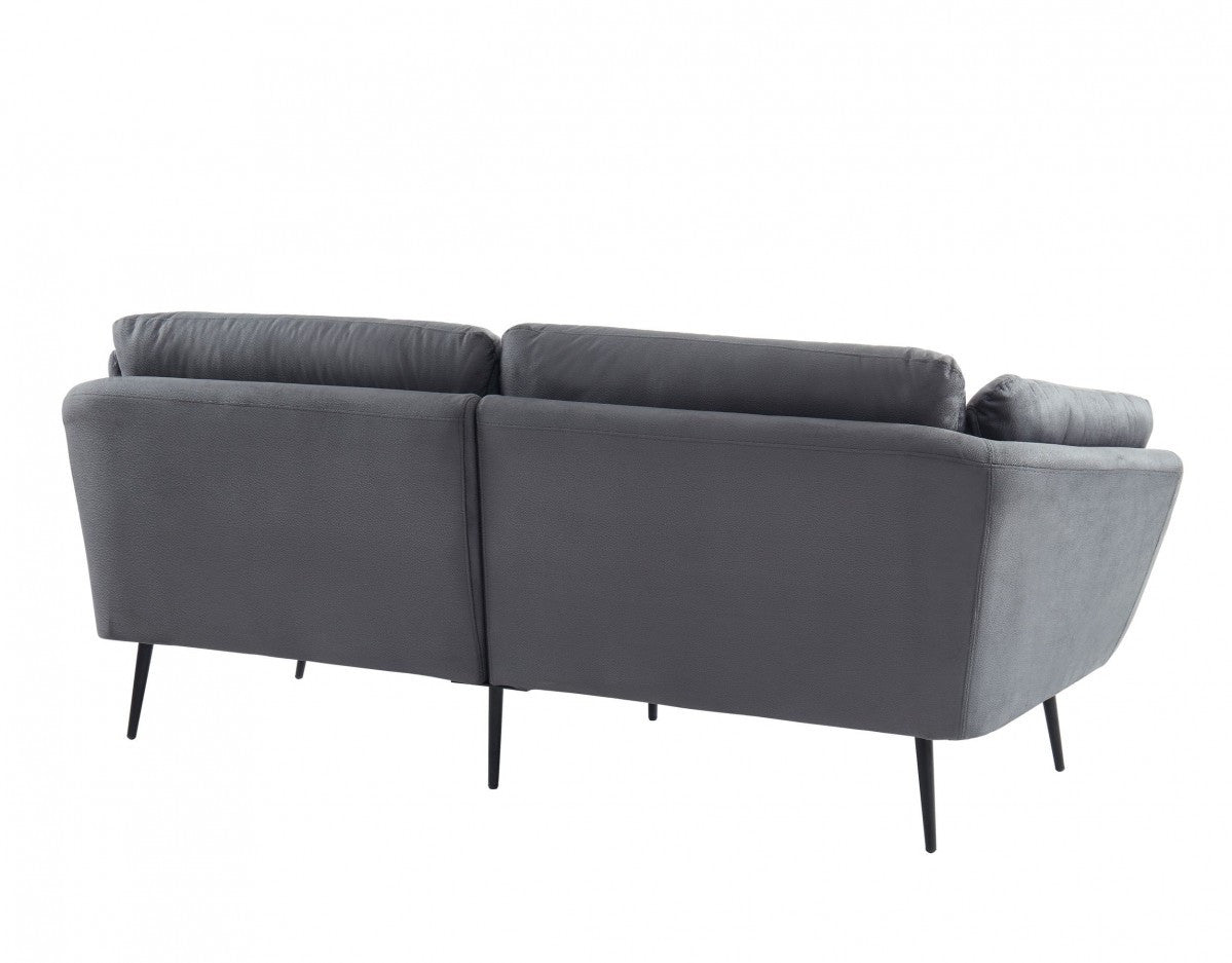 84" Grey And Black Sofa