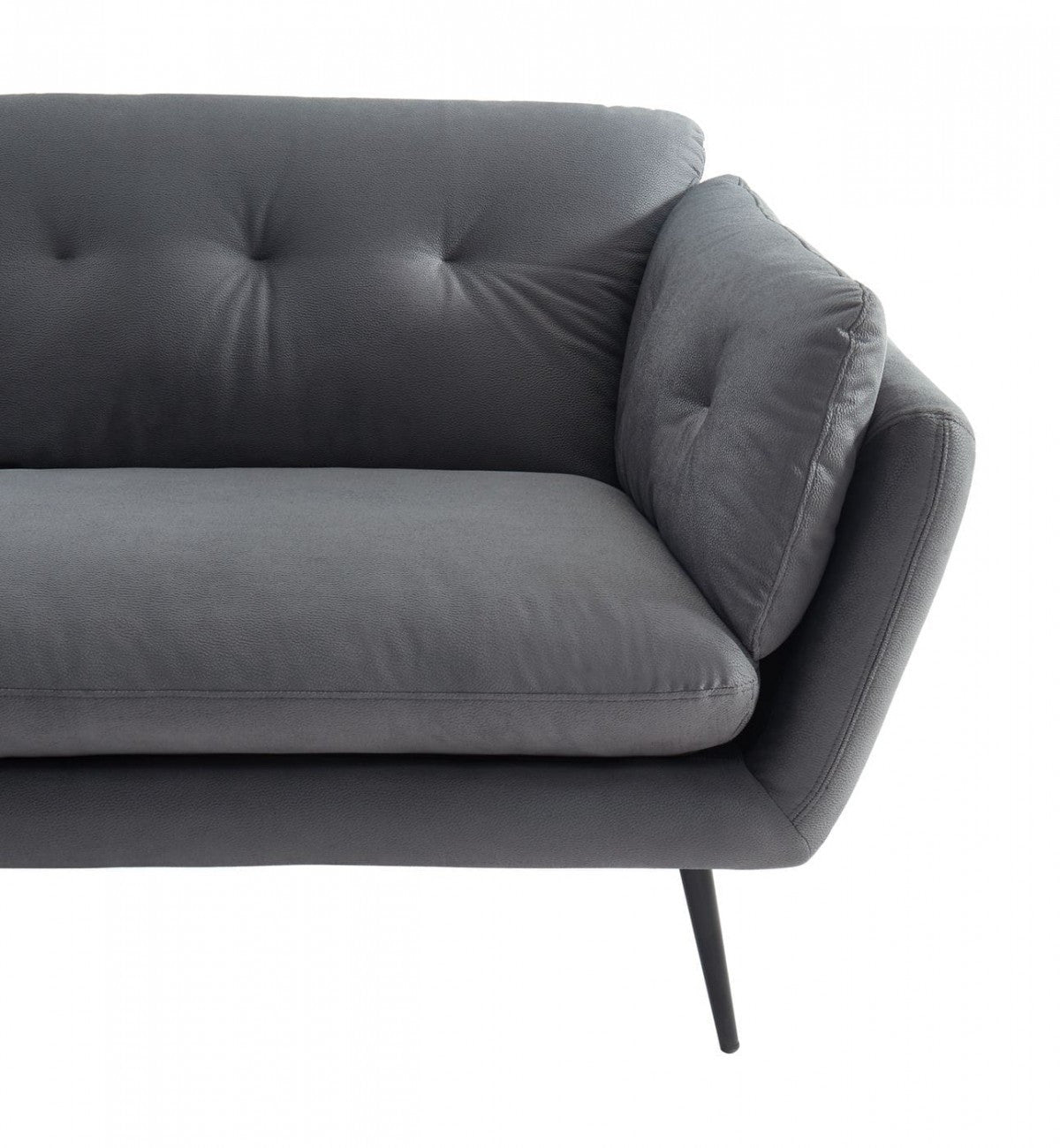 84" Grey And Black Sofa
