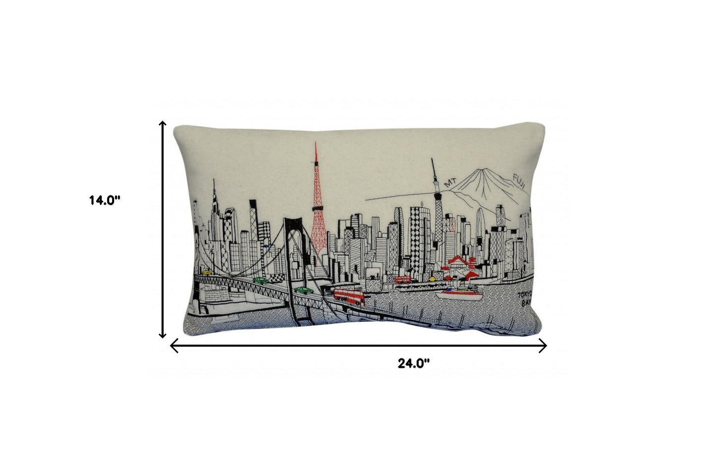 14" X 25" Cream Wool Zippered Pillow