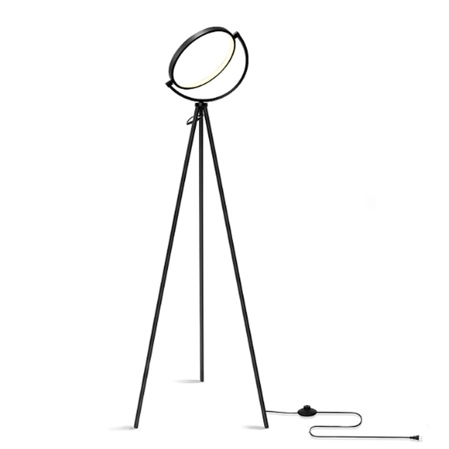 60" Black LED Tripod Floor Lamp With Globe